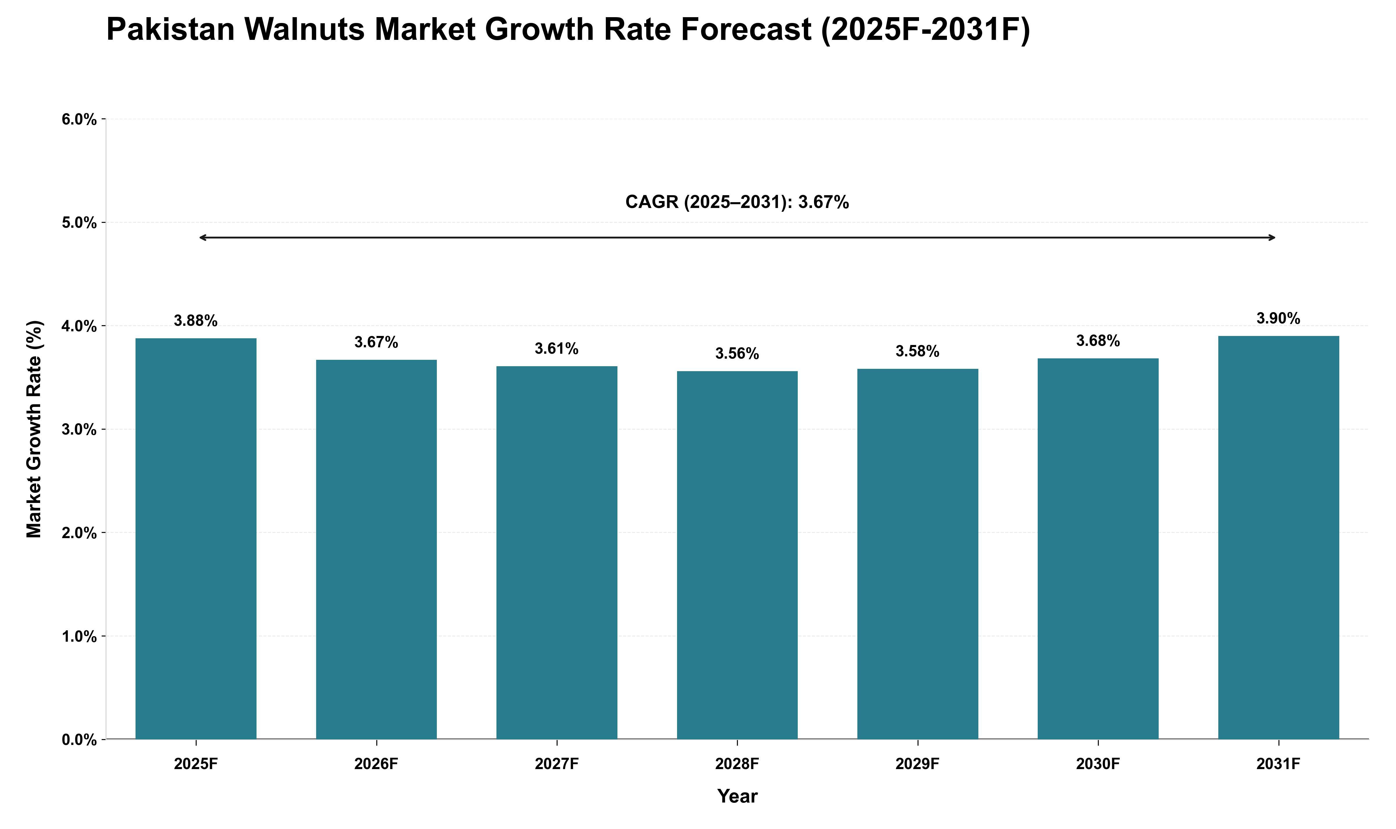 Pakistan Walnuts Market Growth Rate Analysis (2025 - 2031)