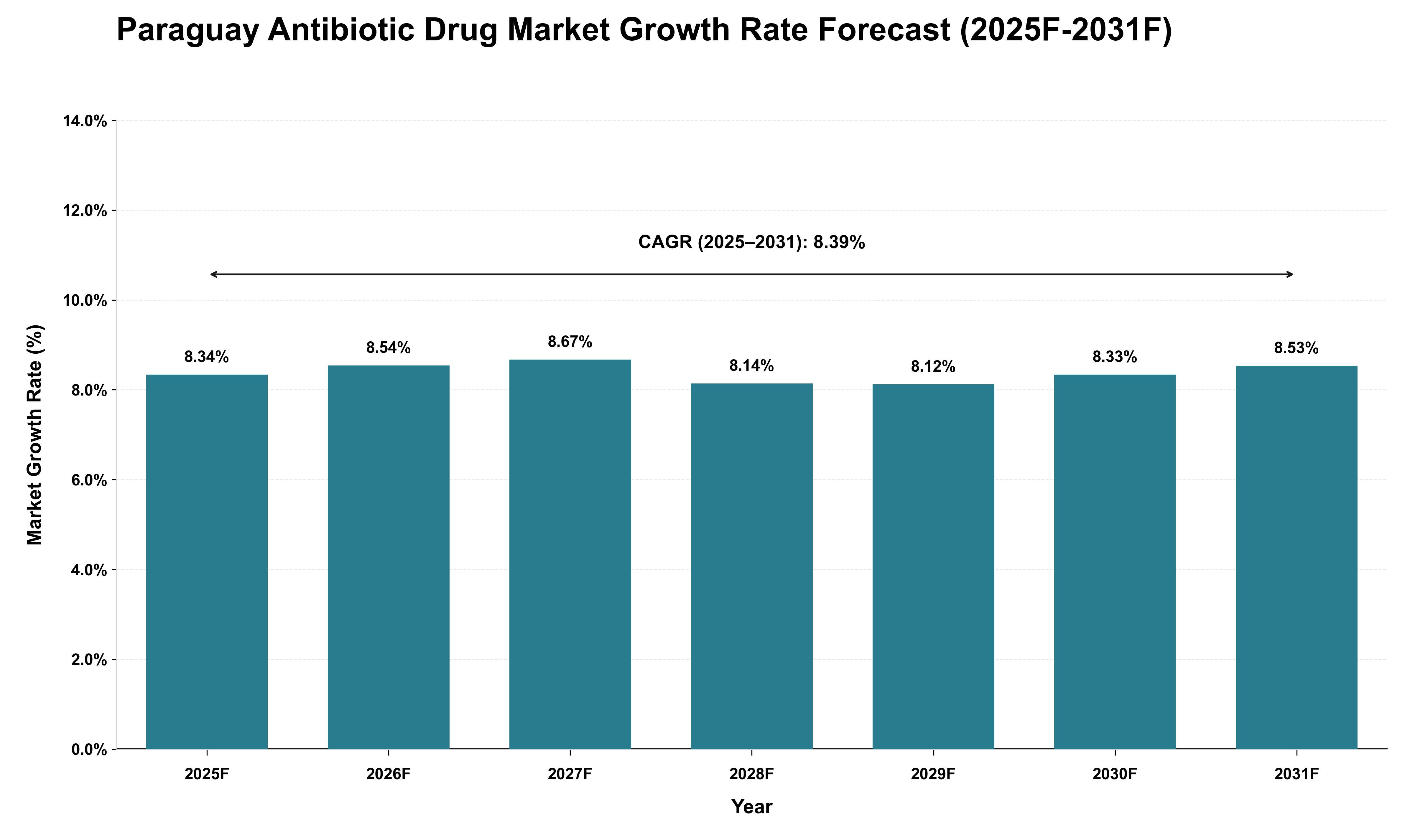 Paraguay Antibiotic Drug Market Growth Rate Analysis (2025 - 2031)