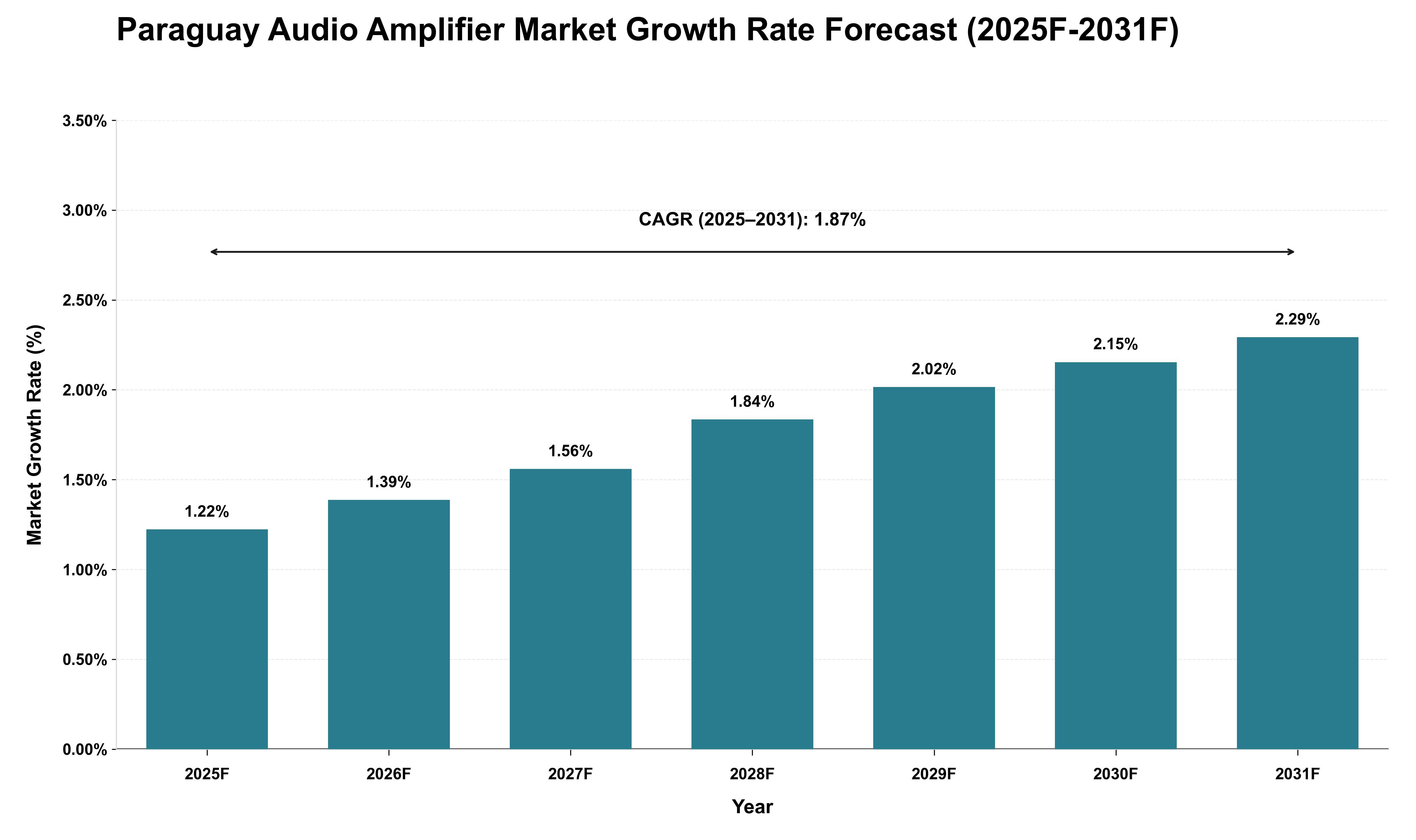 Paraguay Audio Amplifier Market Growth Rate Analysis (2025 - 2031)