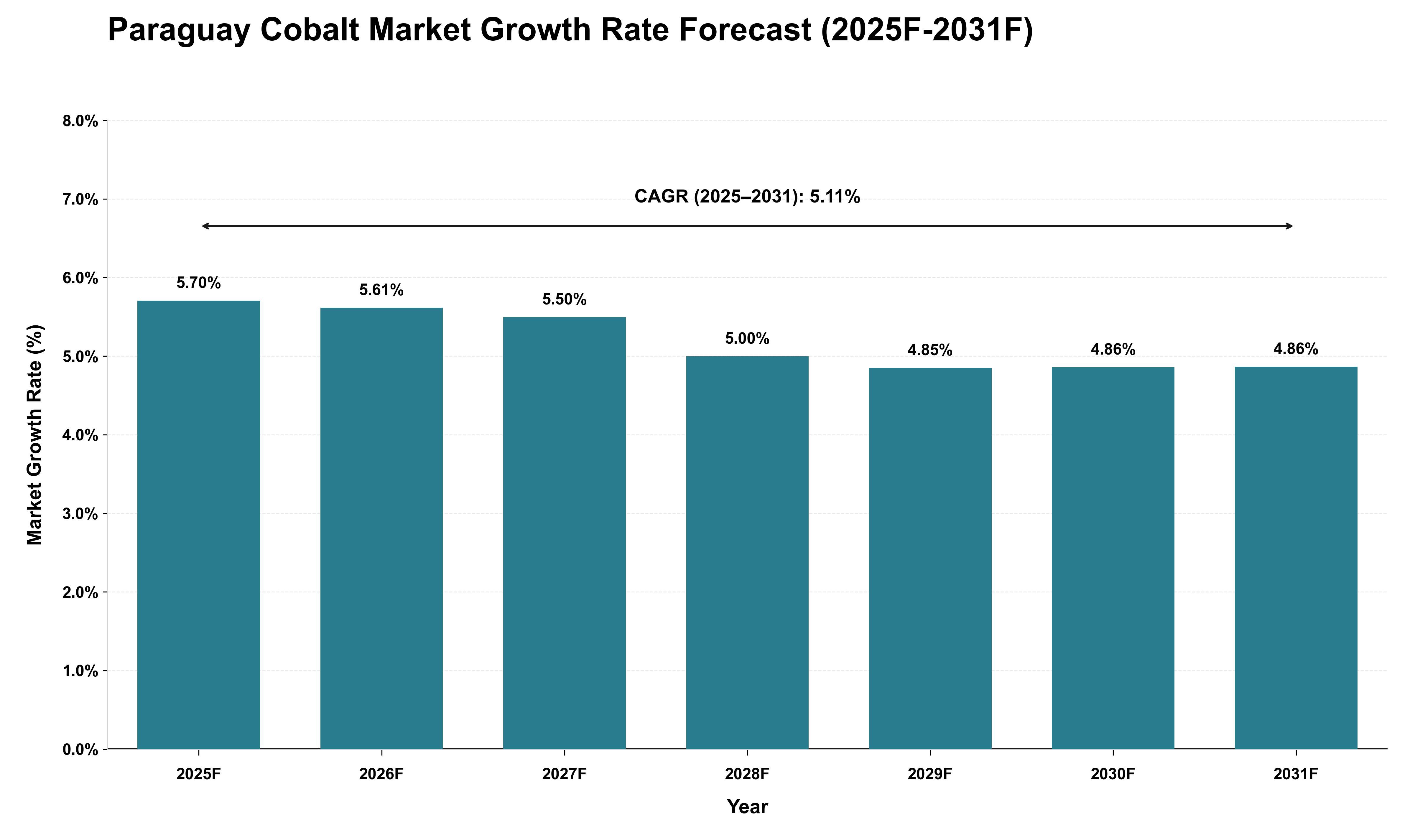 Paraguay Cobalt Market Growth Rate Analysis (2025 - 2031)