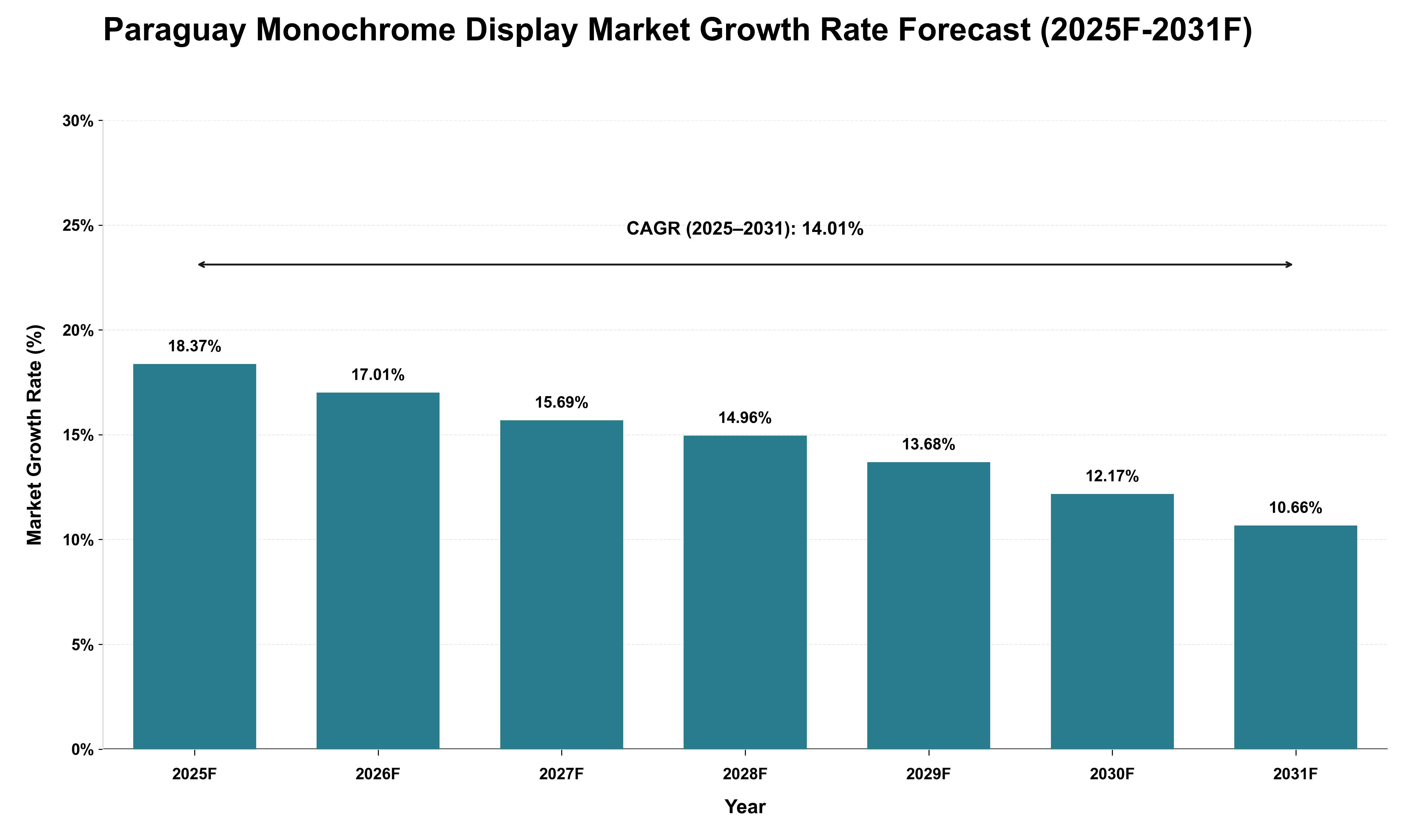 Paraguay Monochrome Display Market Growth Rate Analysis (2025 - 2031)
