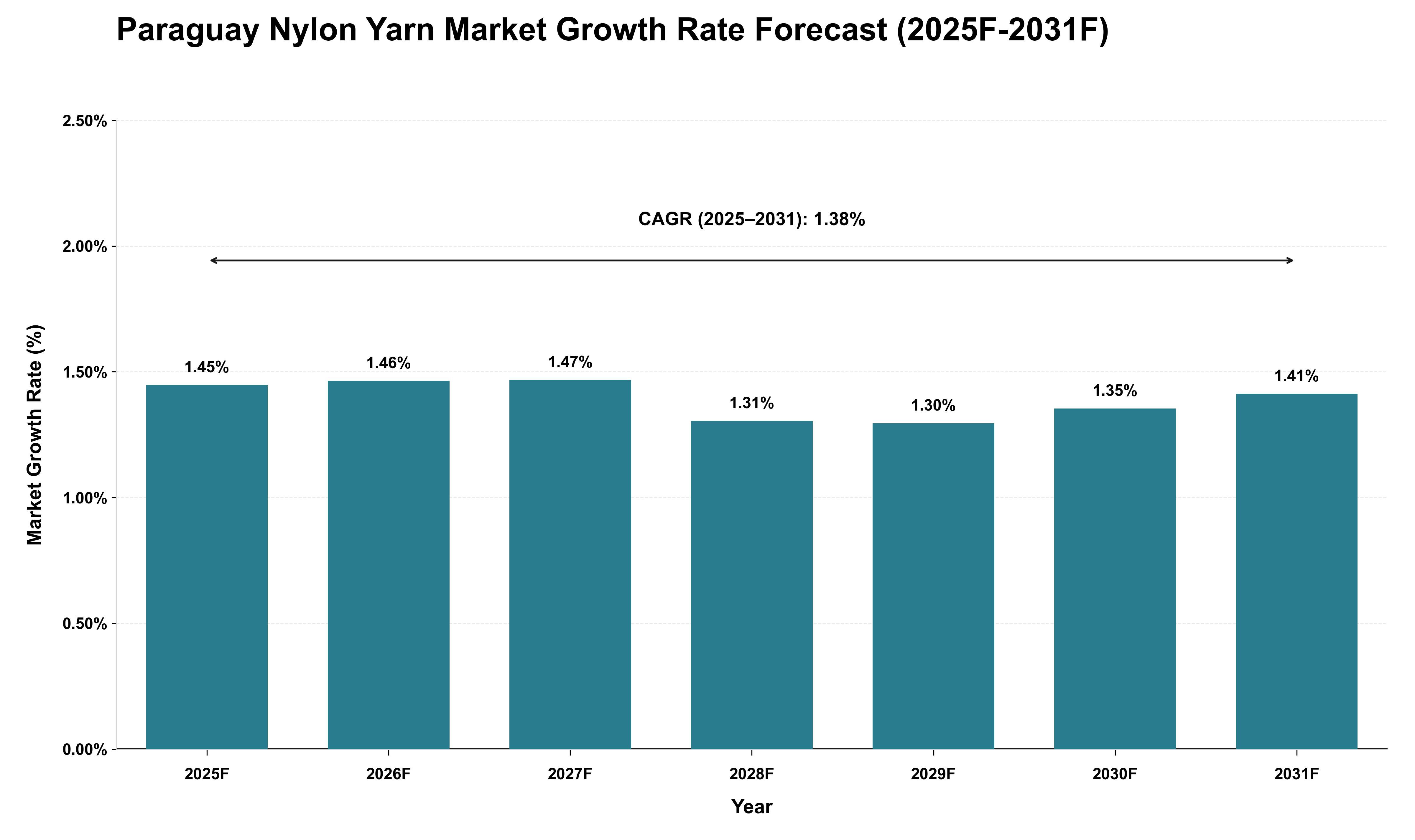 Paraguay Nylon Yarn Market Growth Rate Analysis (2025 - 2031)