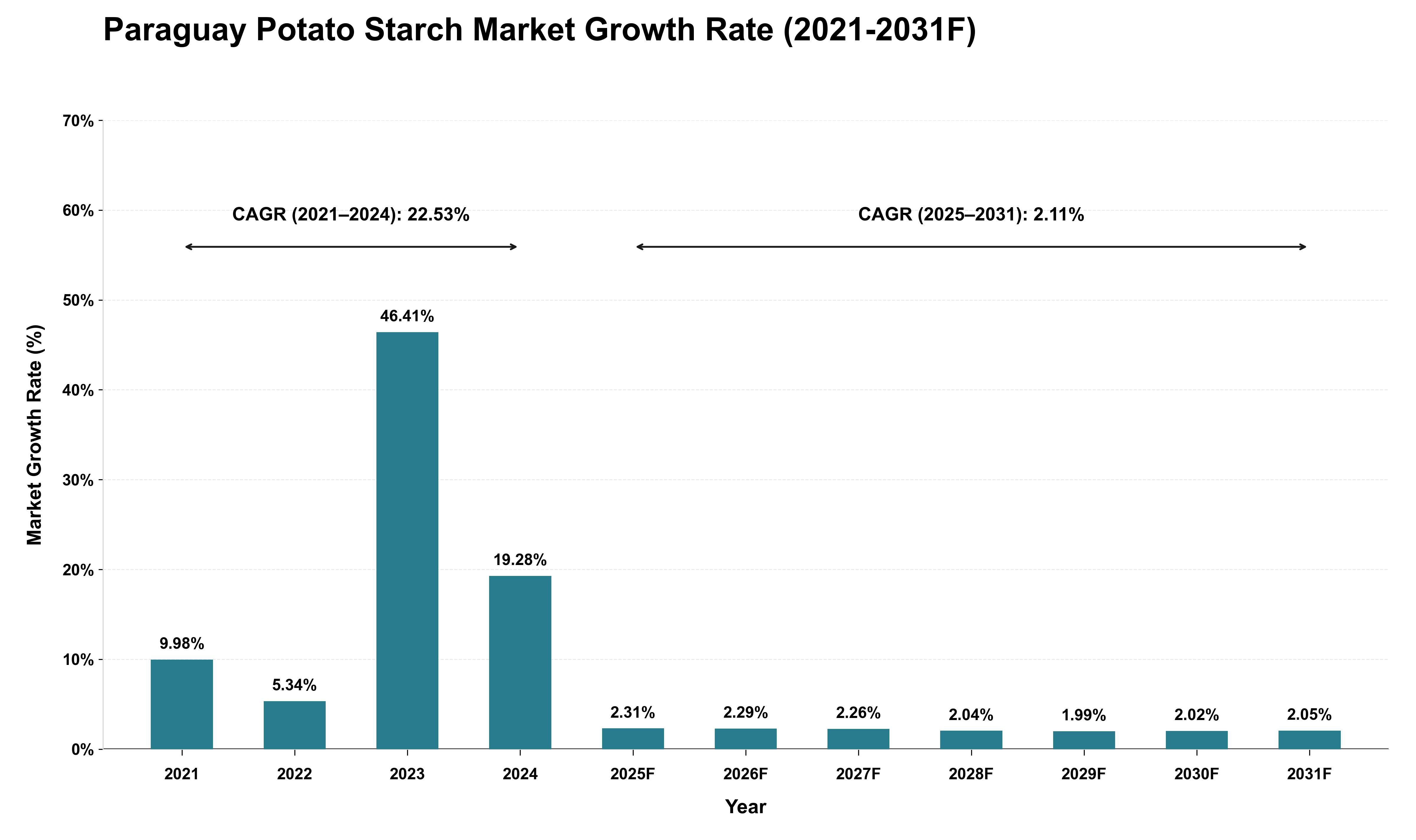 Paraguay Potato Starch Market Growth Rate Analysis (2021 - 2031)