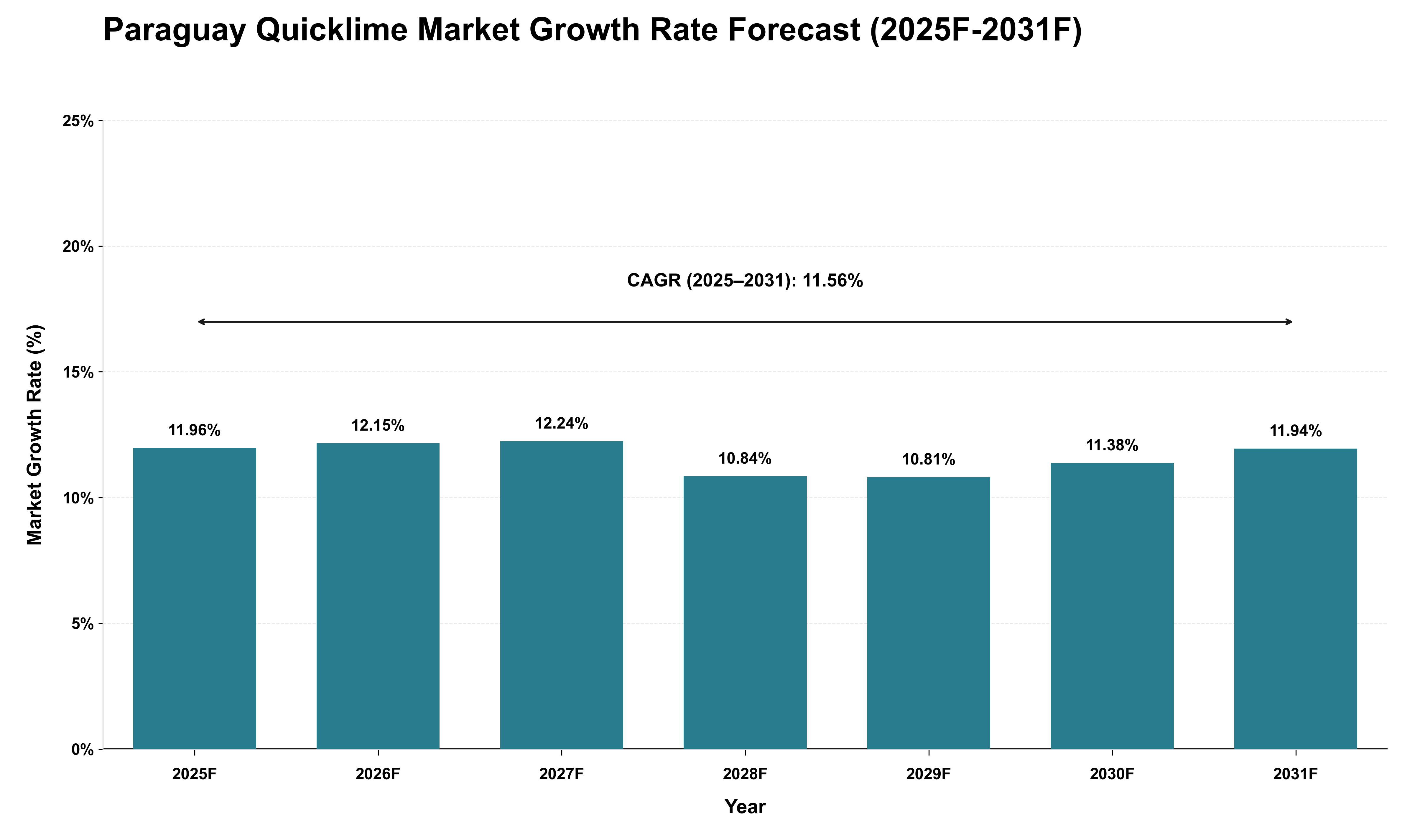 Paraguay Quicklime Market Growth Rate Analysis (2025 - 2031)