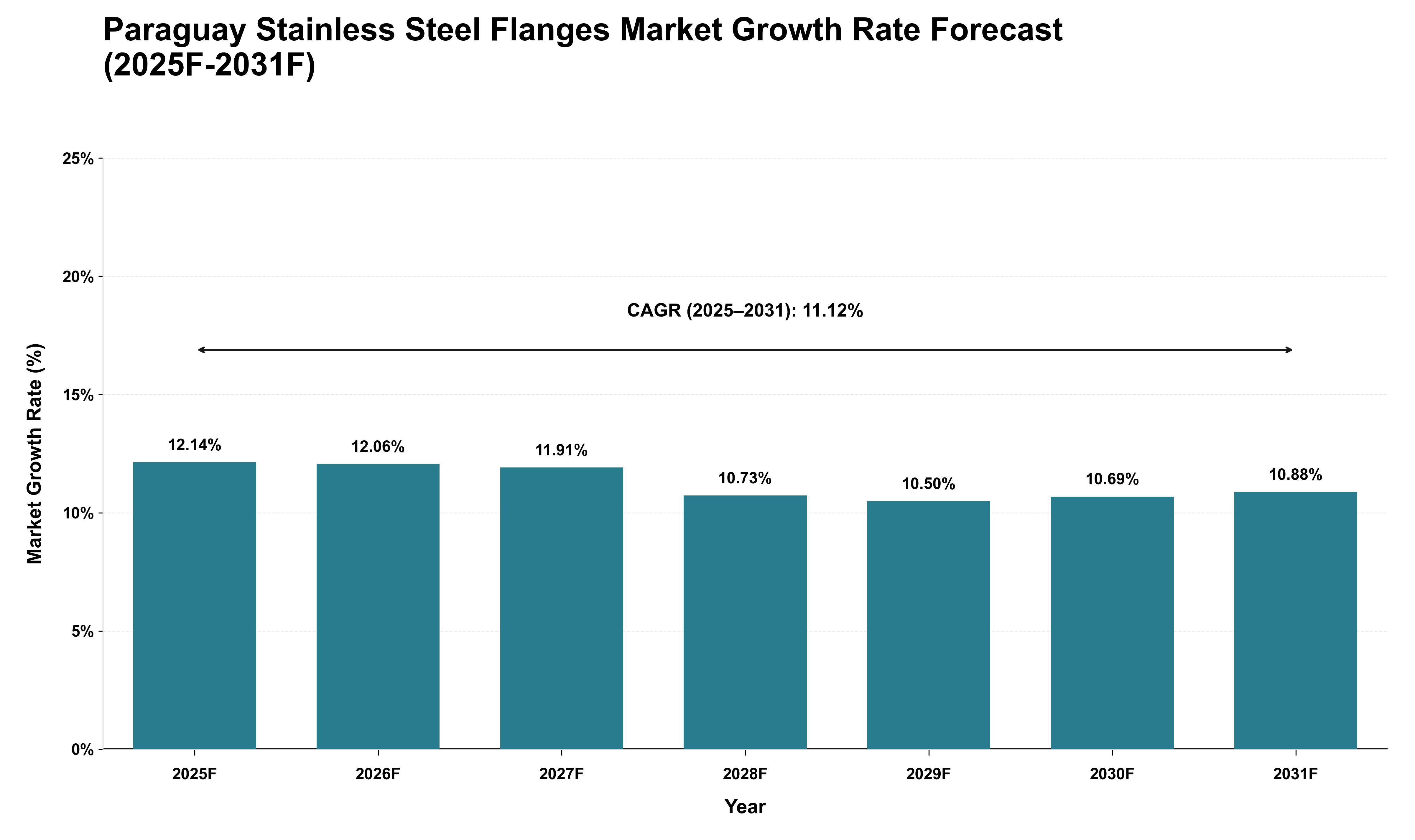 Paraguay Stainless Steel Flanges Market Growth Rate Analysis (2025 - 2031)