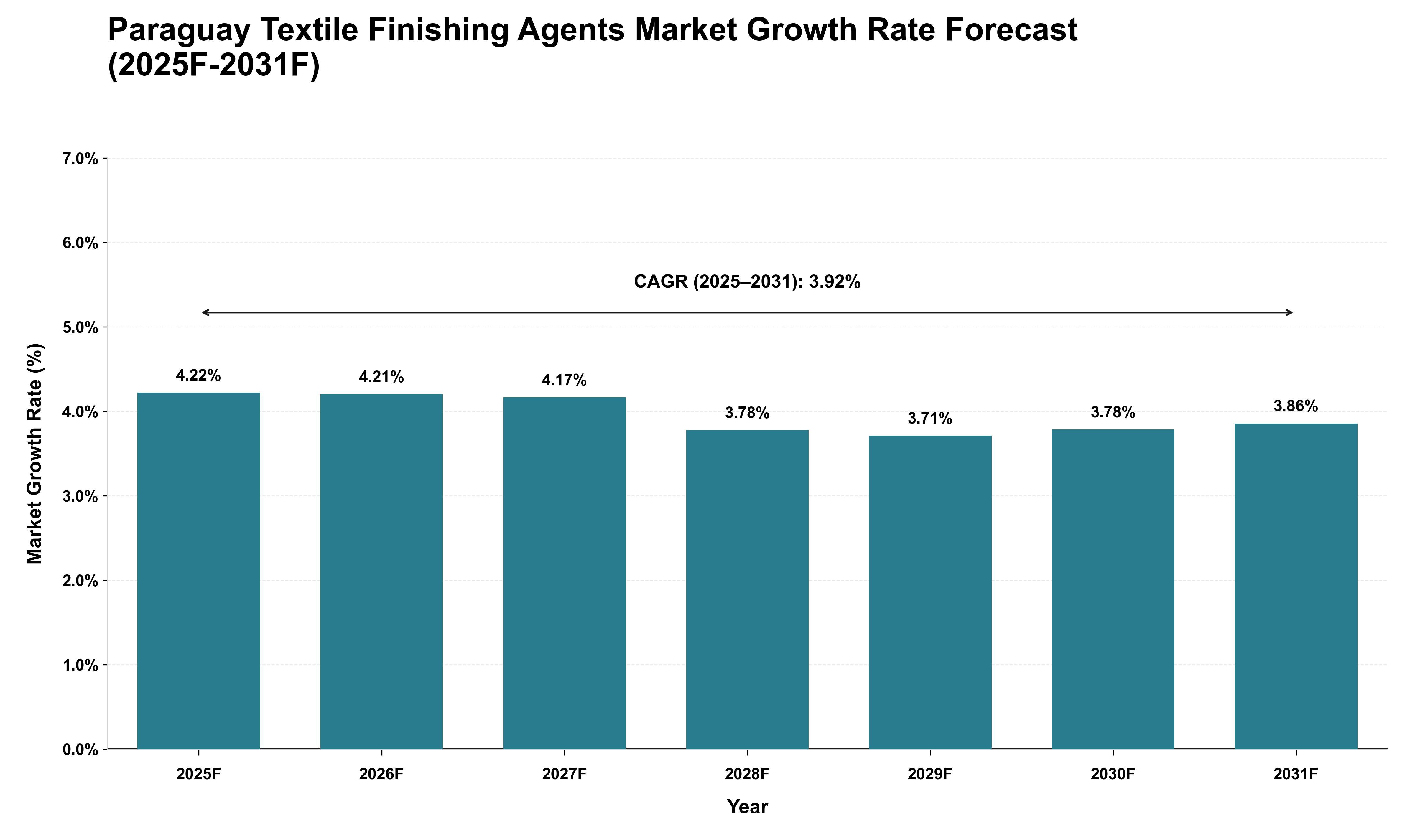 Paraguay Textile Finishing Agents Market Growth Rate Analysis (2025 - 2031)