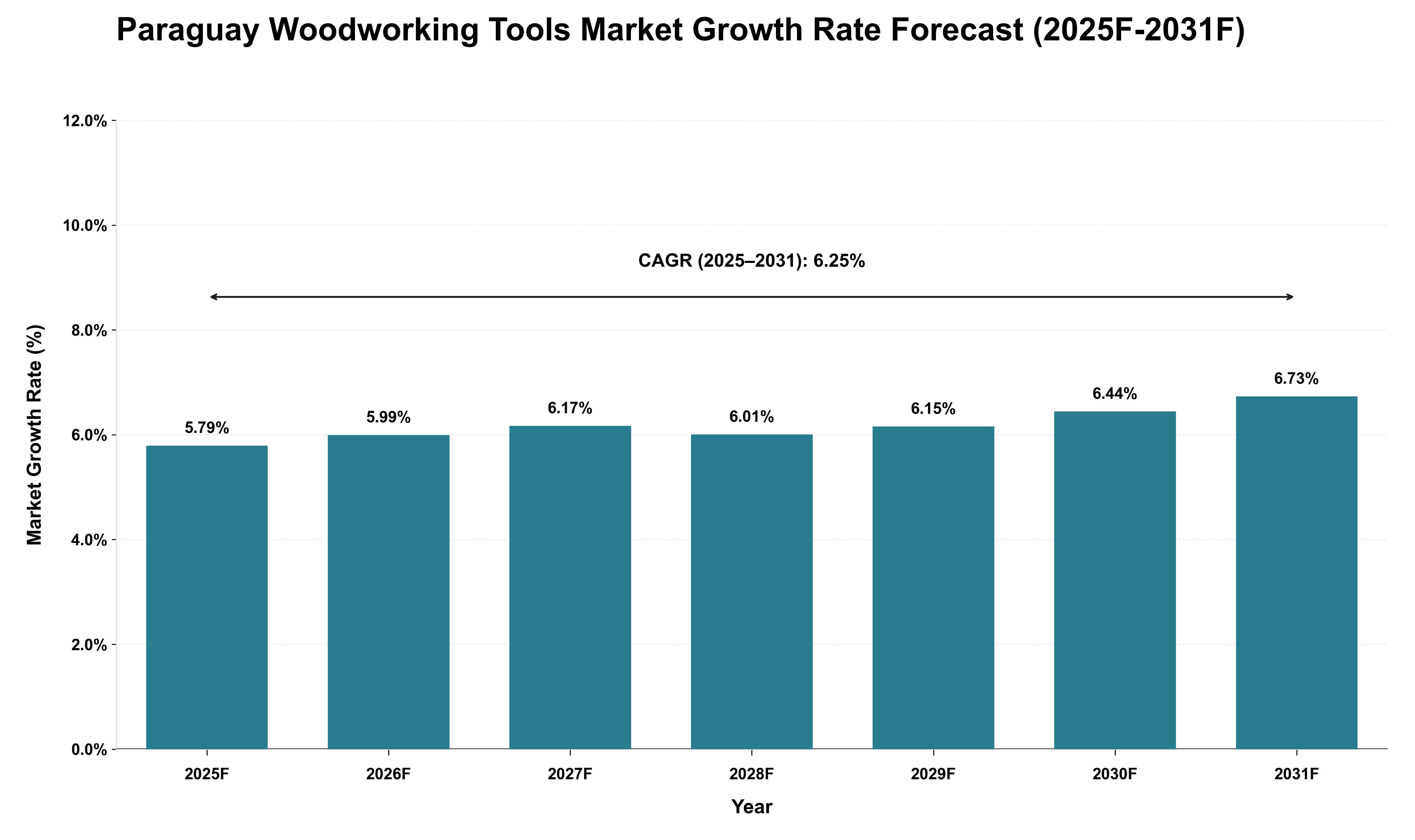 Paraguay Woodworking Tools Market Growth Rate Analysis (2025 - 2031)