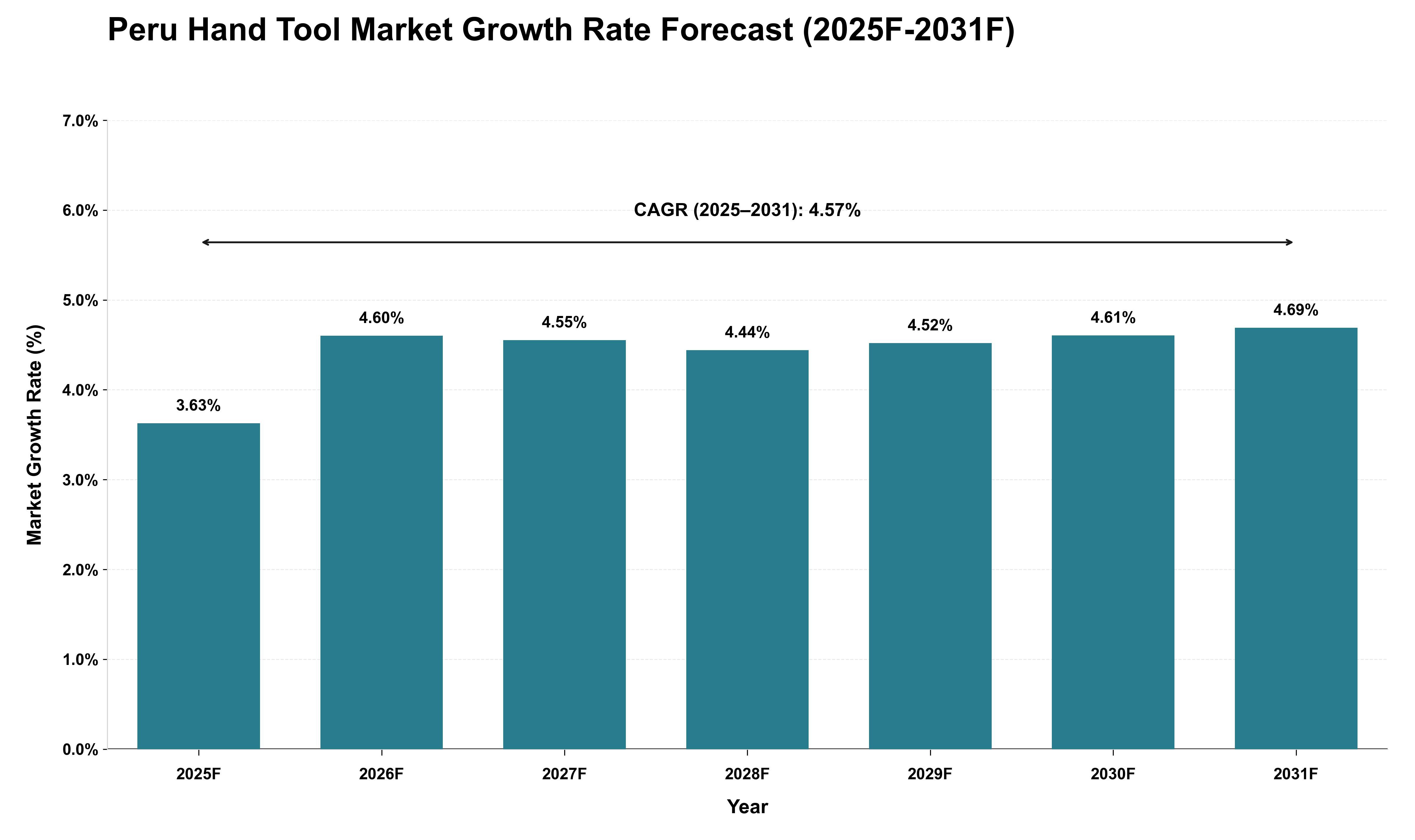 Peru Hand Tool Market Growth Rate Analysis (2025 - 2031)