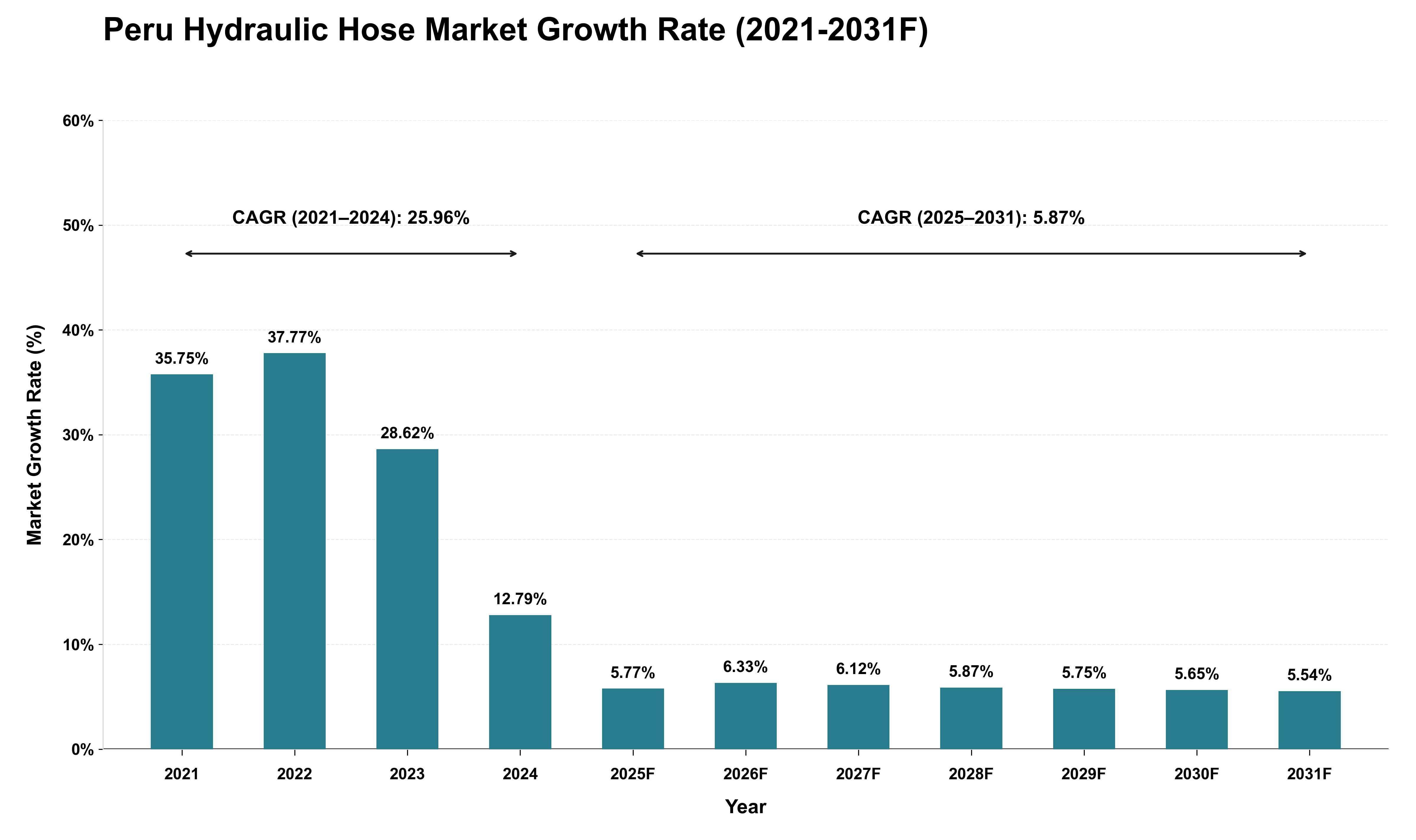 Peru Hydraulic Hose Market Growth Rate Analysis (2021 - 2031)