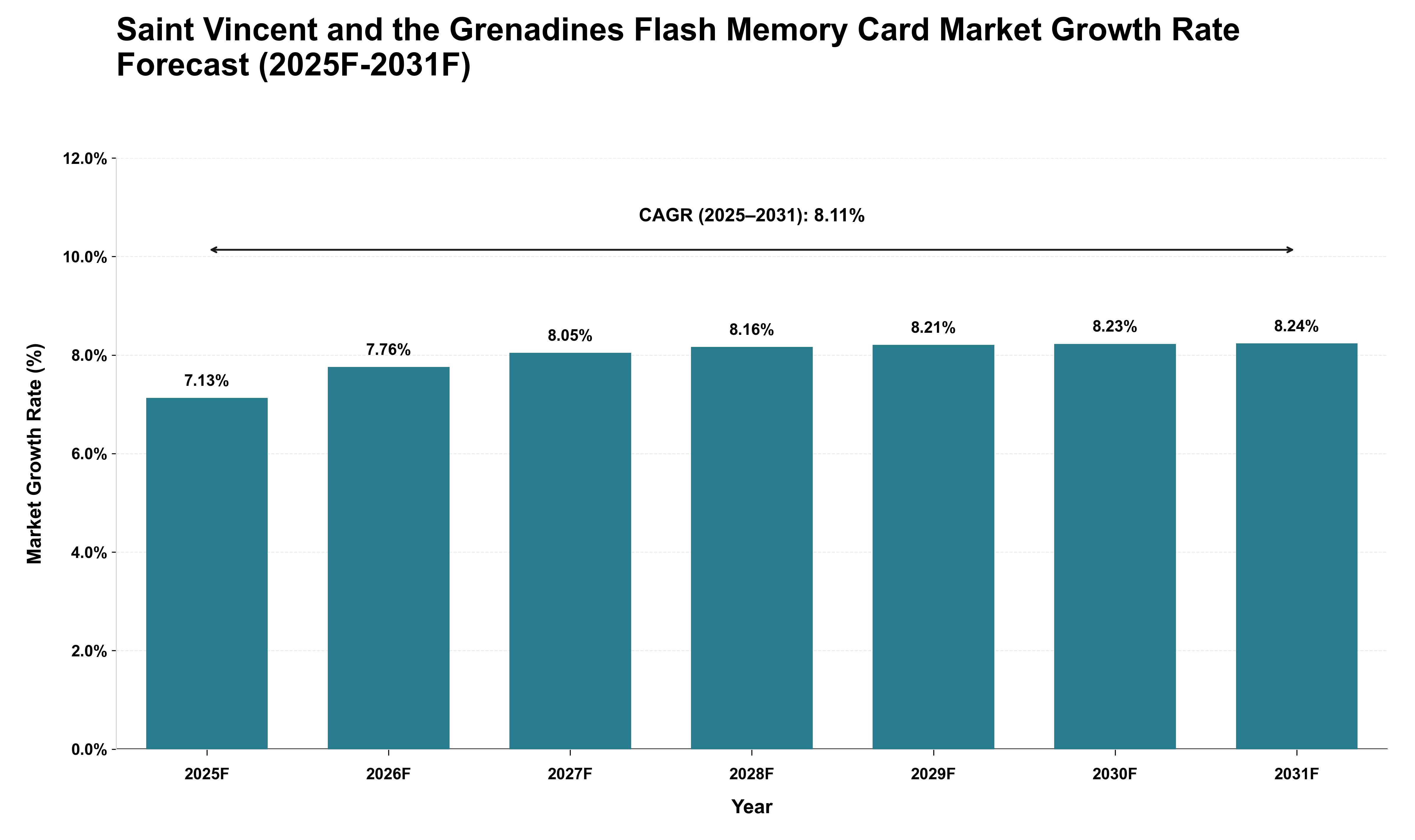 Saint Vincent and the Grenadines Flash Memory Card Market Growth Rate Analysis (2025 - 2031)