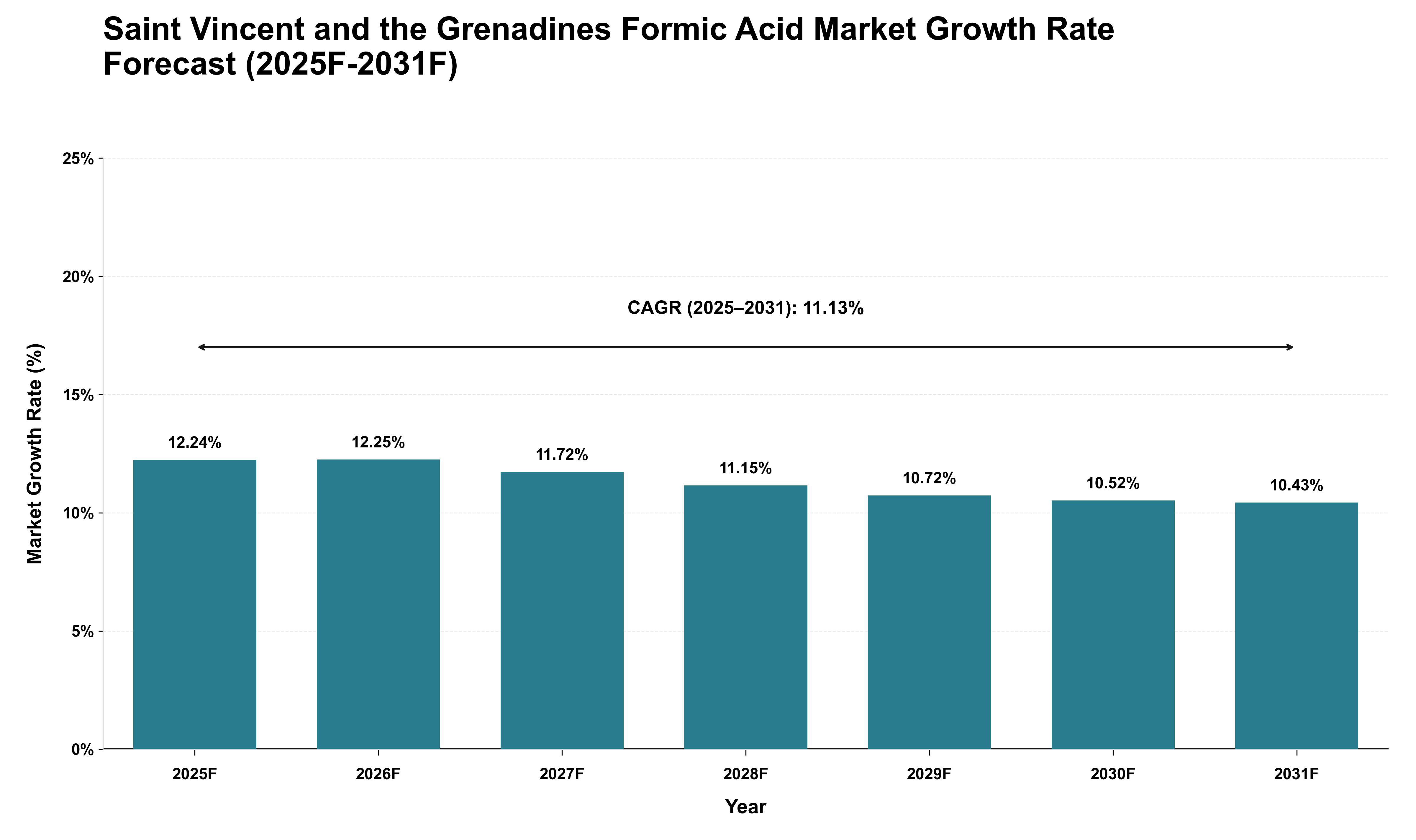 Saint Vincent and the Grenadines Formic Acid Market Growth Rate Analysis (2025 - 2031)