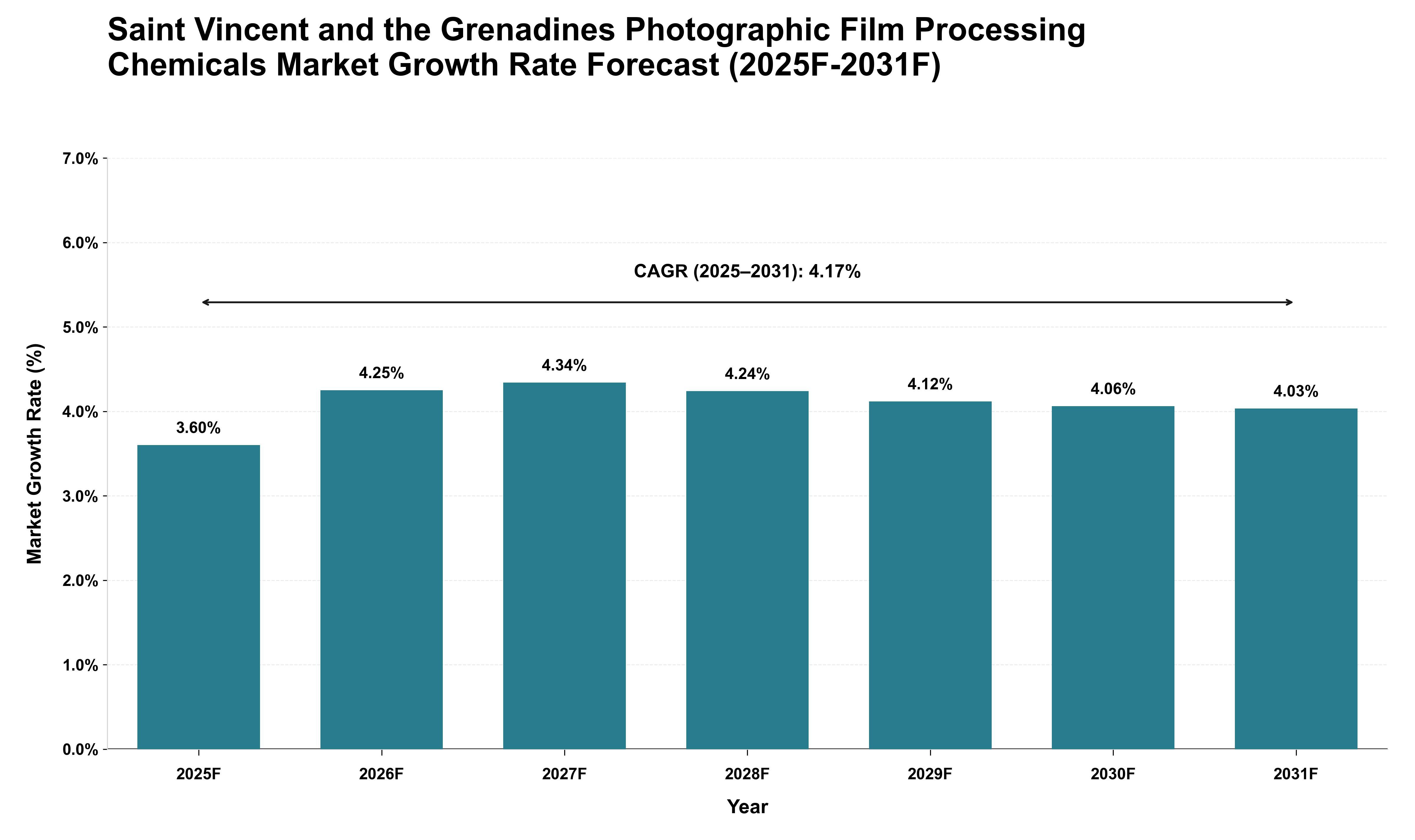 Saint Vincent and the Grenadines Photographic Film Processing Chemicals Market Growth Rate Analysis (2025 - 2031)