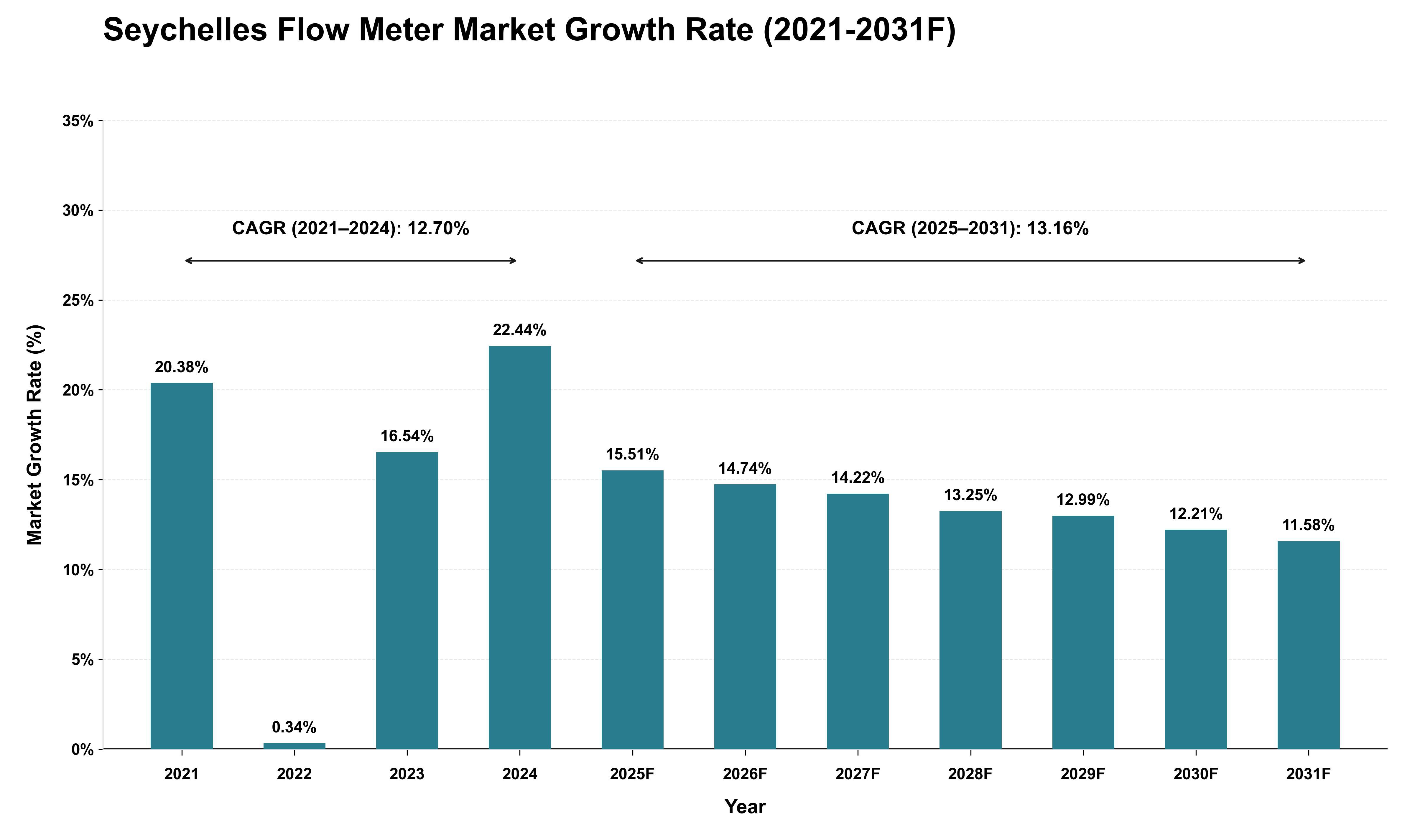 Seychelles Flow Meter Market Growth Rate Analysis (2021 - 2031)