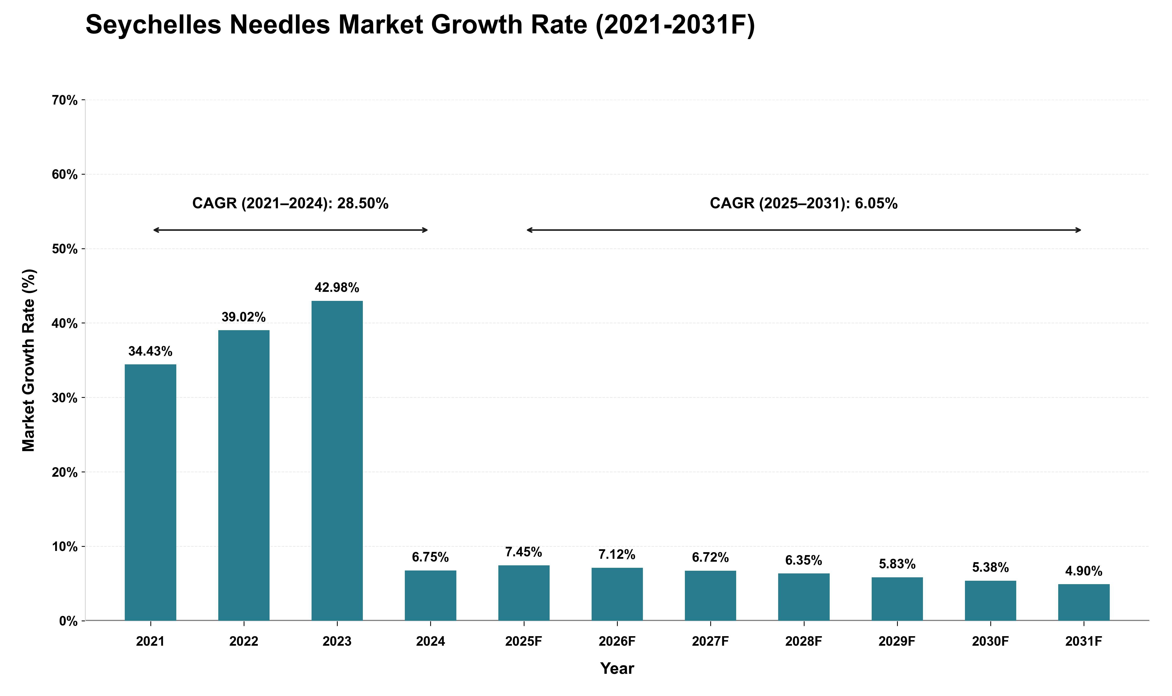 Seychelles Needles Market Growth Rate Analysis (2021 - 2031)