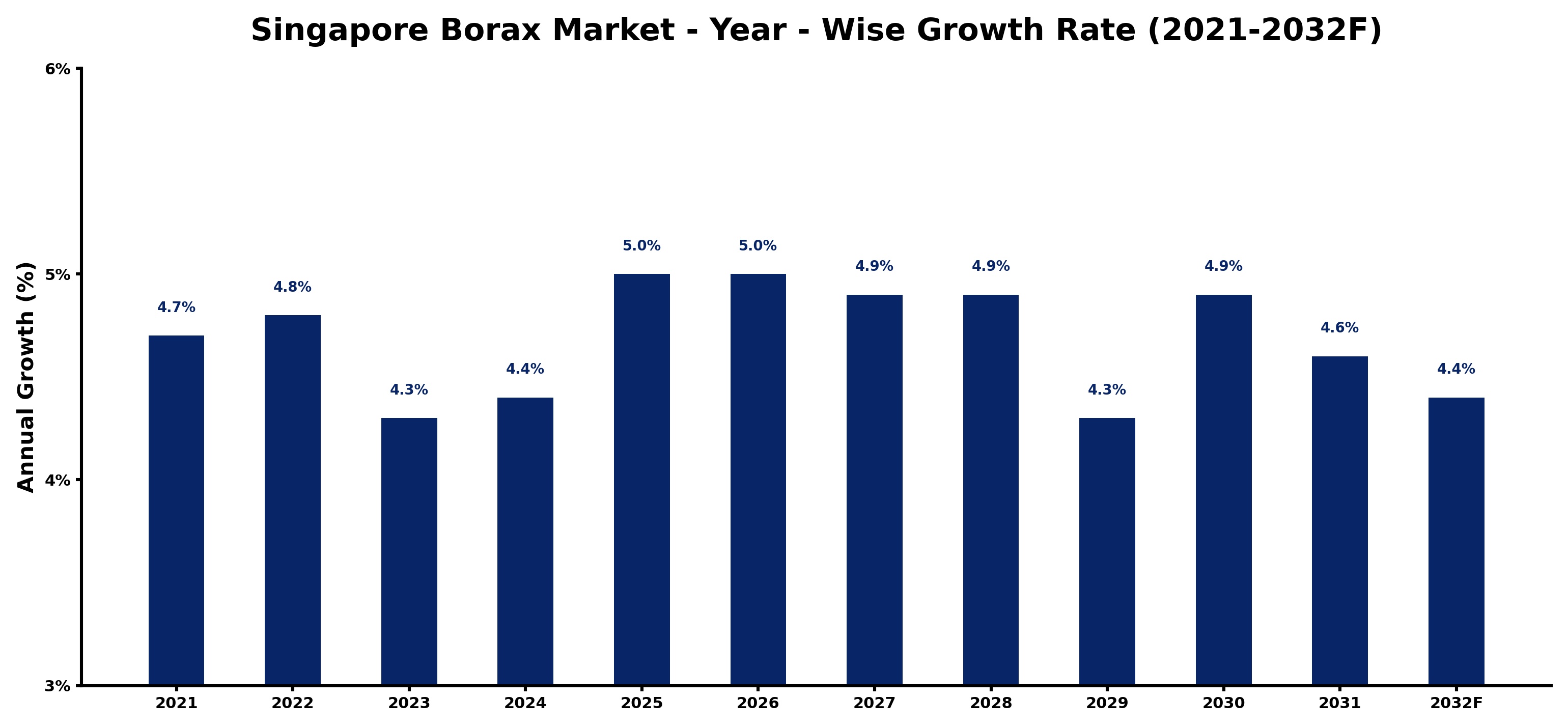 Singapore Borax Market Year-wise Growth Rate and Key Drivers