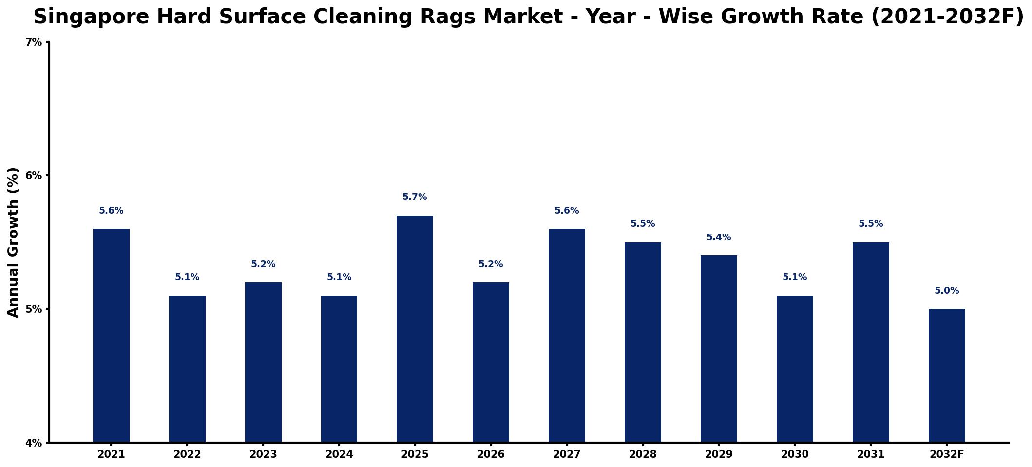 Singapore Hard Surface Cleaning Rags Market Year-wise Growth Rate and Key Drivers