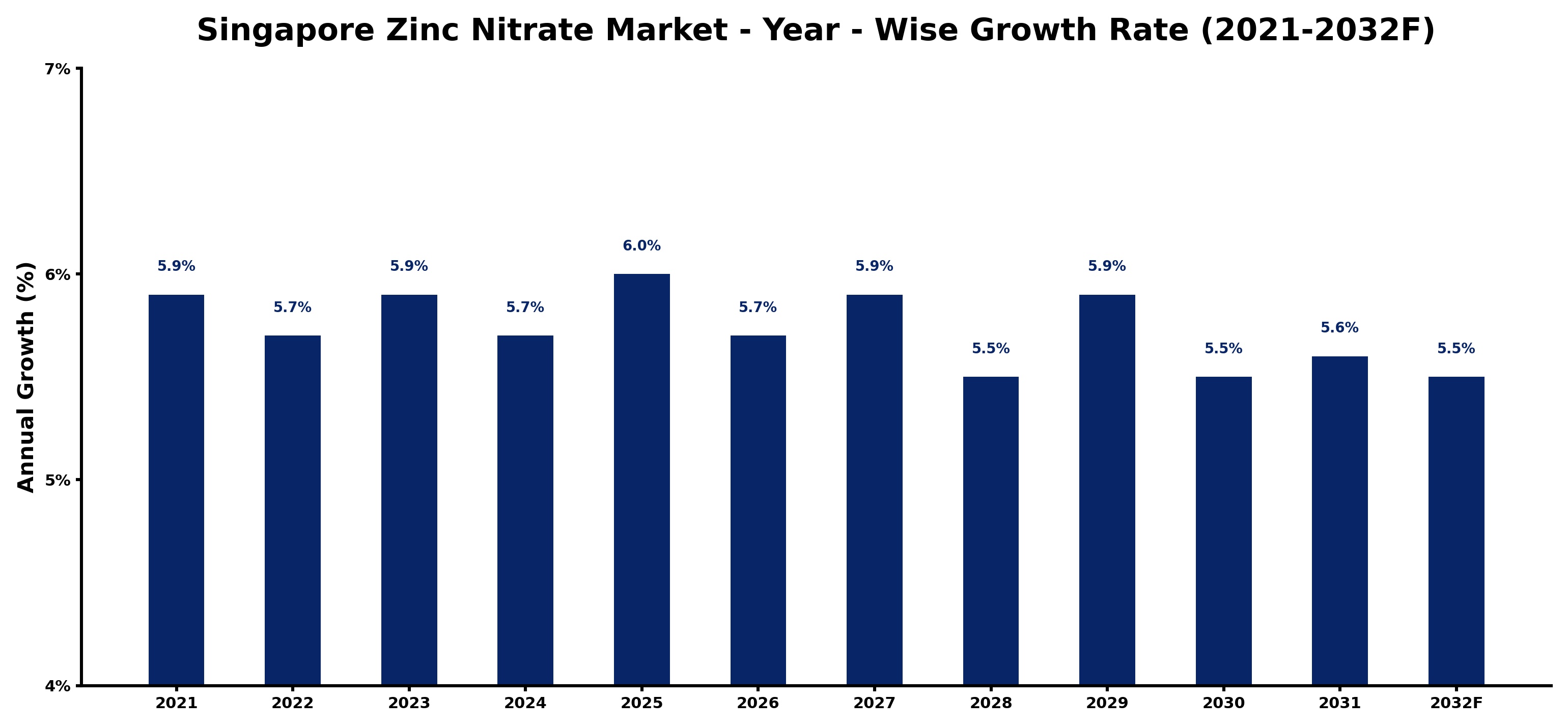 Singapore Zinc Nitrate Market Year-wise Growth Rate and Key Drivers
