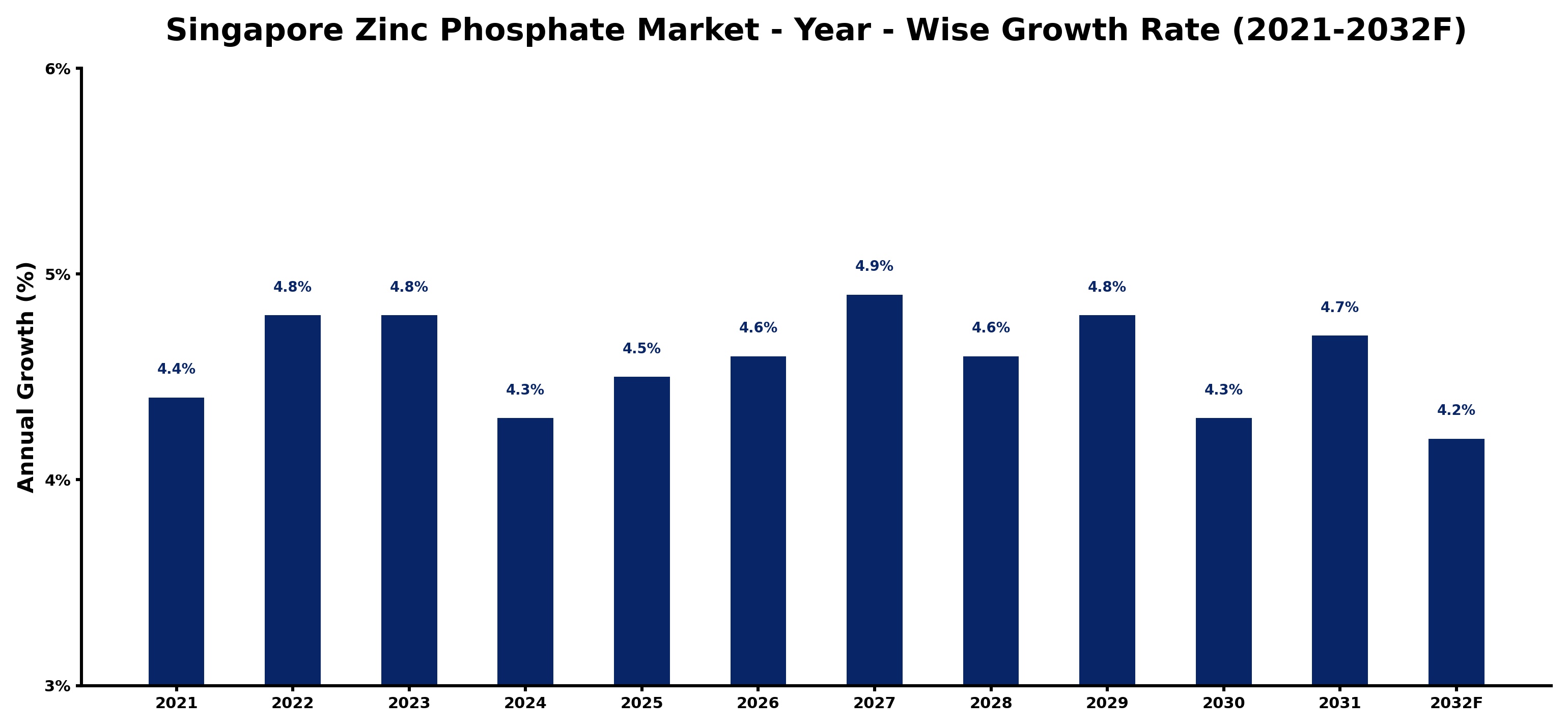 Singapore Zinc Phosphate Market Year-wise Growth Rate and Key Drivers