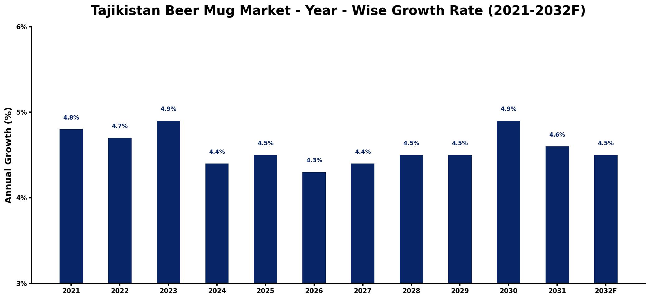 Tajikistan Beer Mug Market Year-wise Growth Rate and Key Drivers