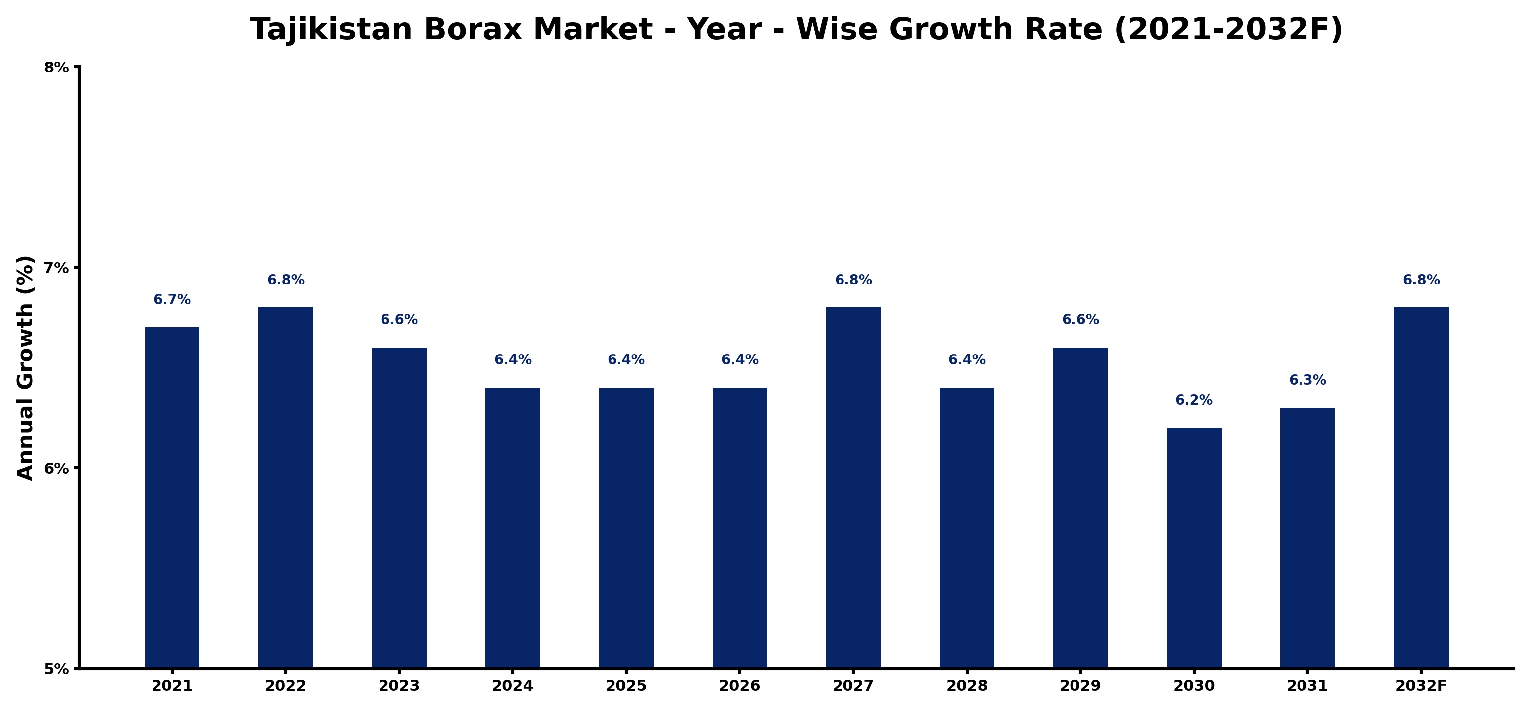 Tajikistan Borax Market Year-wise Growth Rate and Key Drivers