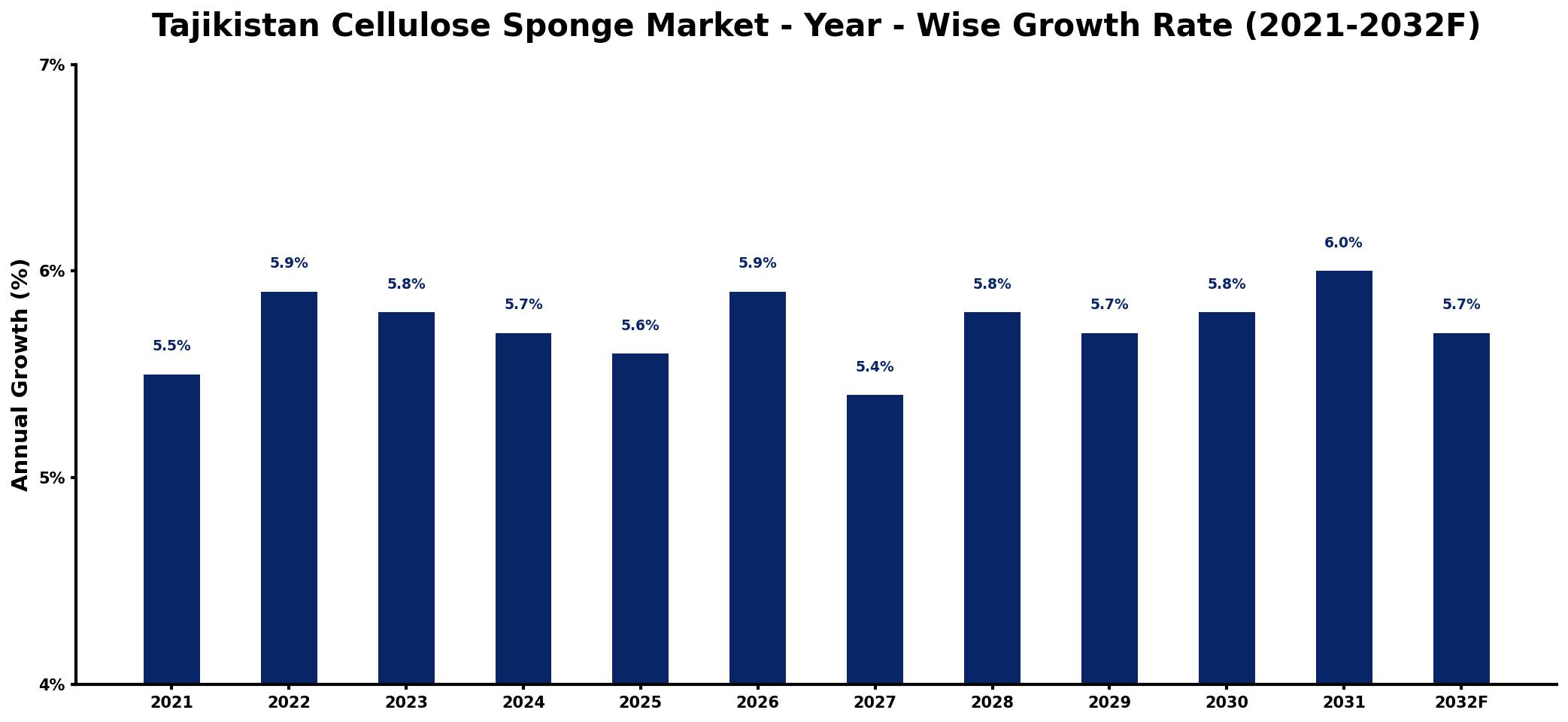 Tajikistan Cellulose Sponge Market Year-wise Growth Rate and Key Drivers