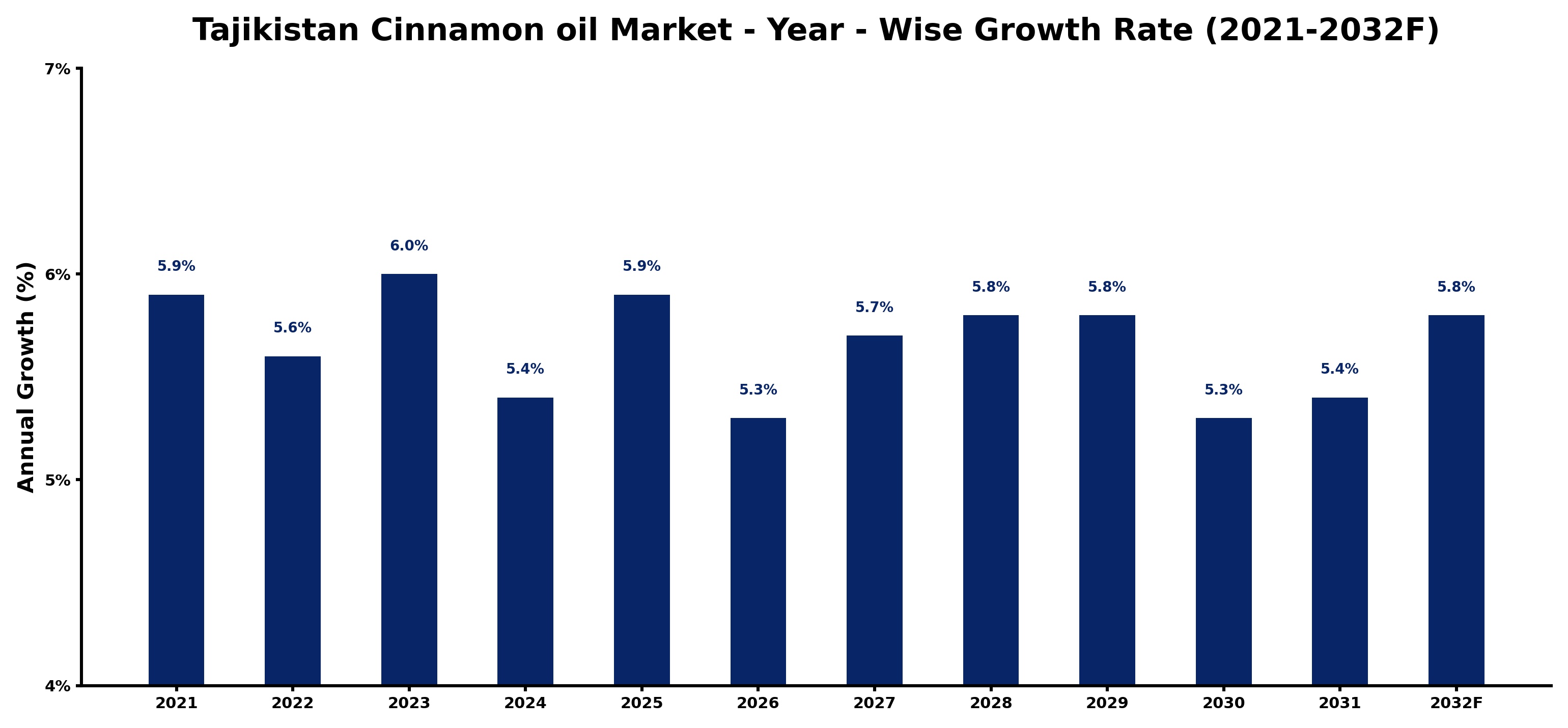 Tajikistan Cinnamon oil Market Year-wise Growth Rate and Key Drivers