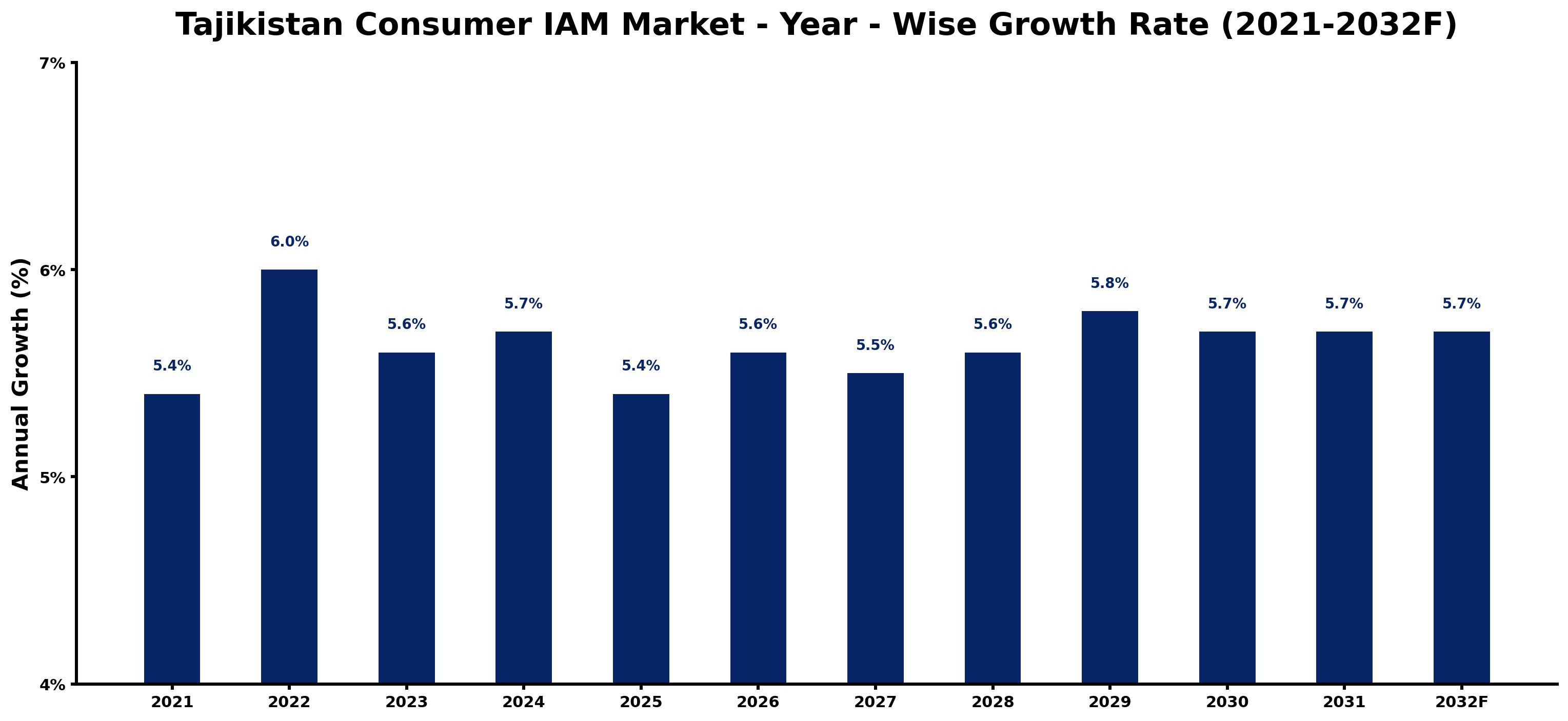 Tajikistan Consumer IAM Market Year-wise Growth Rate and Key Drivers