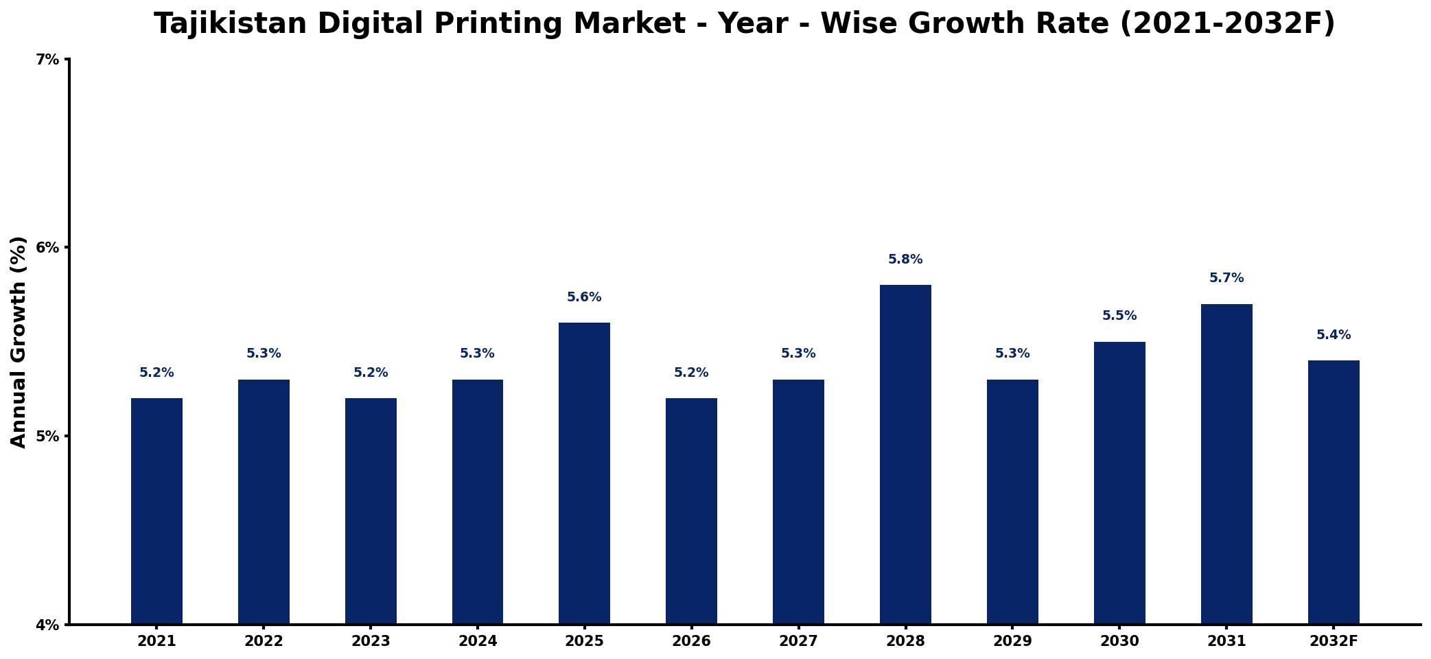 Tajikistan Digital Printing Market Year-wise Growth Rate and Key Drivers