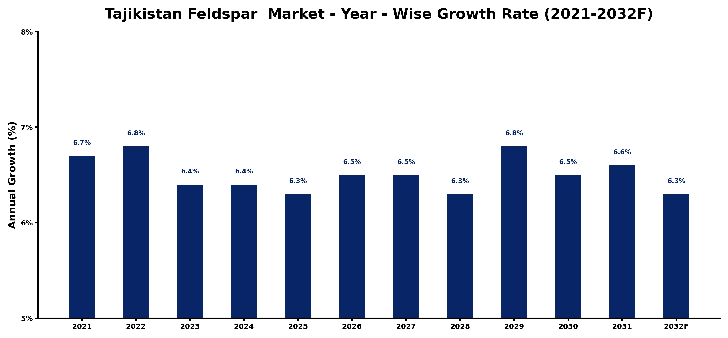 Tajikistan Feldspar  Market Year-wise Growth Rate and Key Drivers