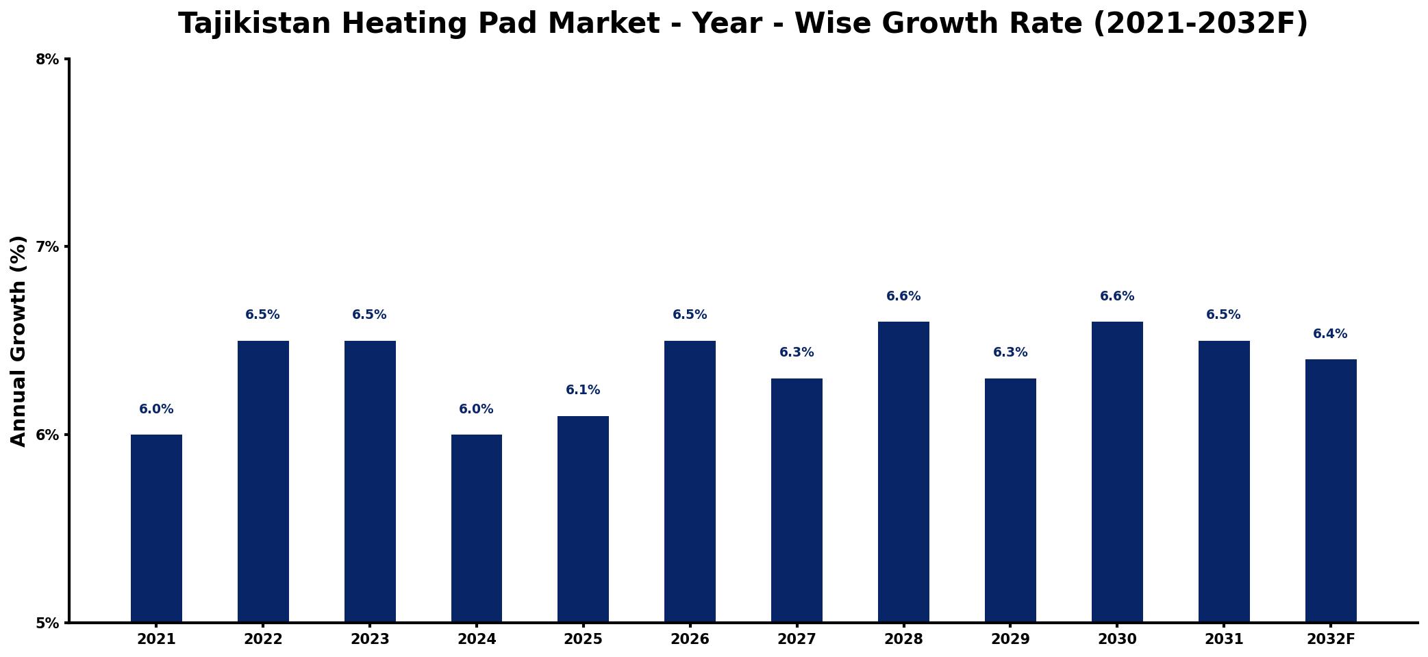 Tajikistan Heating Pad Market Year-wise Growth Rate and Key Drivers