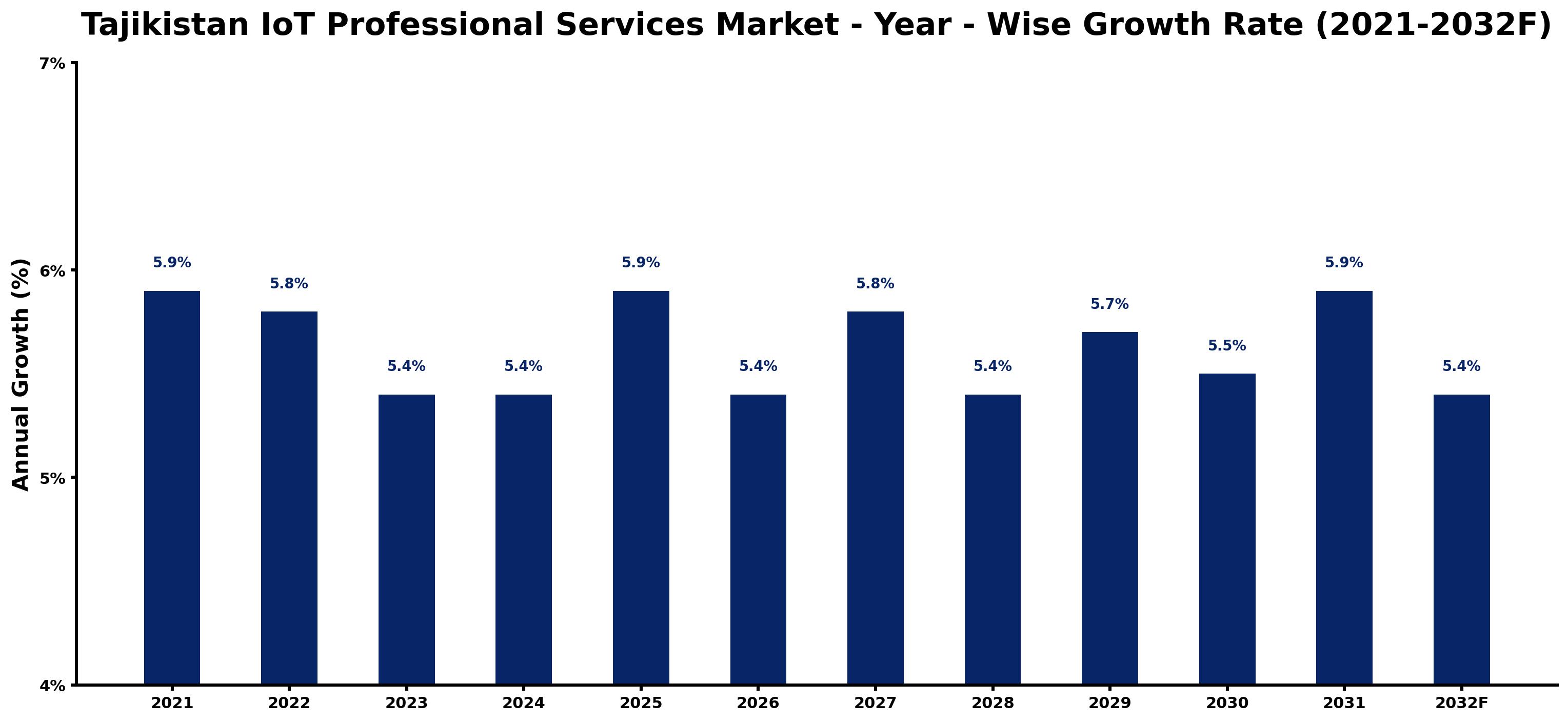 Tajikistan IoT Professional Services Market Year-wise Growth Rate and Key Drivers