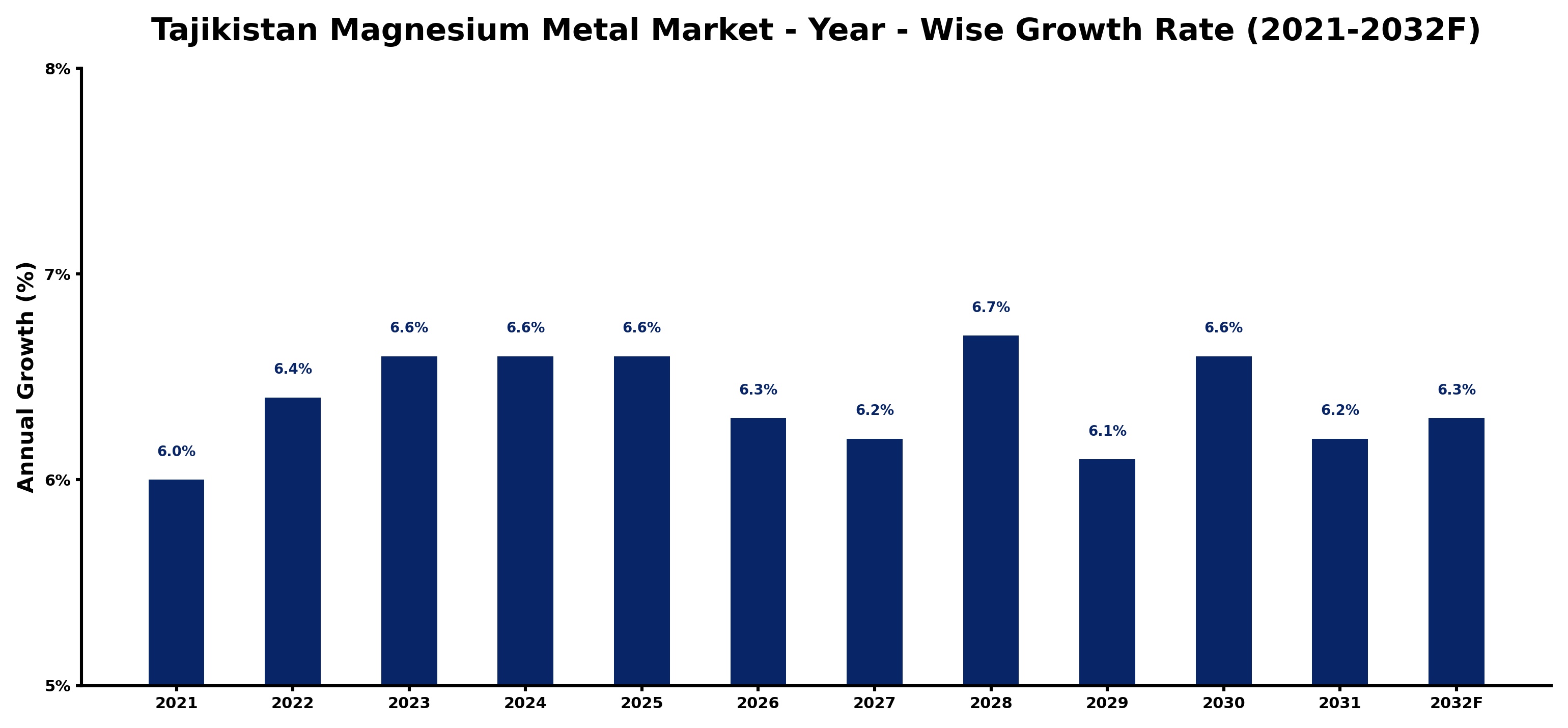 Tajikistan Magnesium Metal Market Year-wise Growth Rate and Key Drivers
