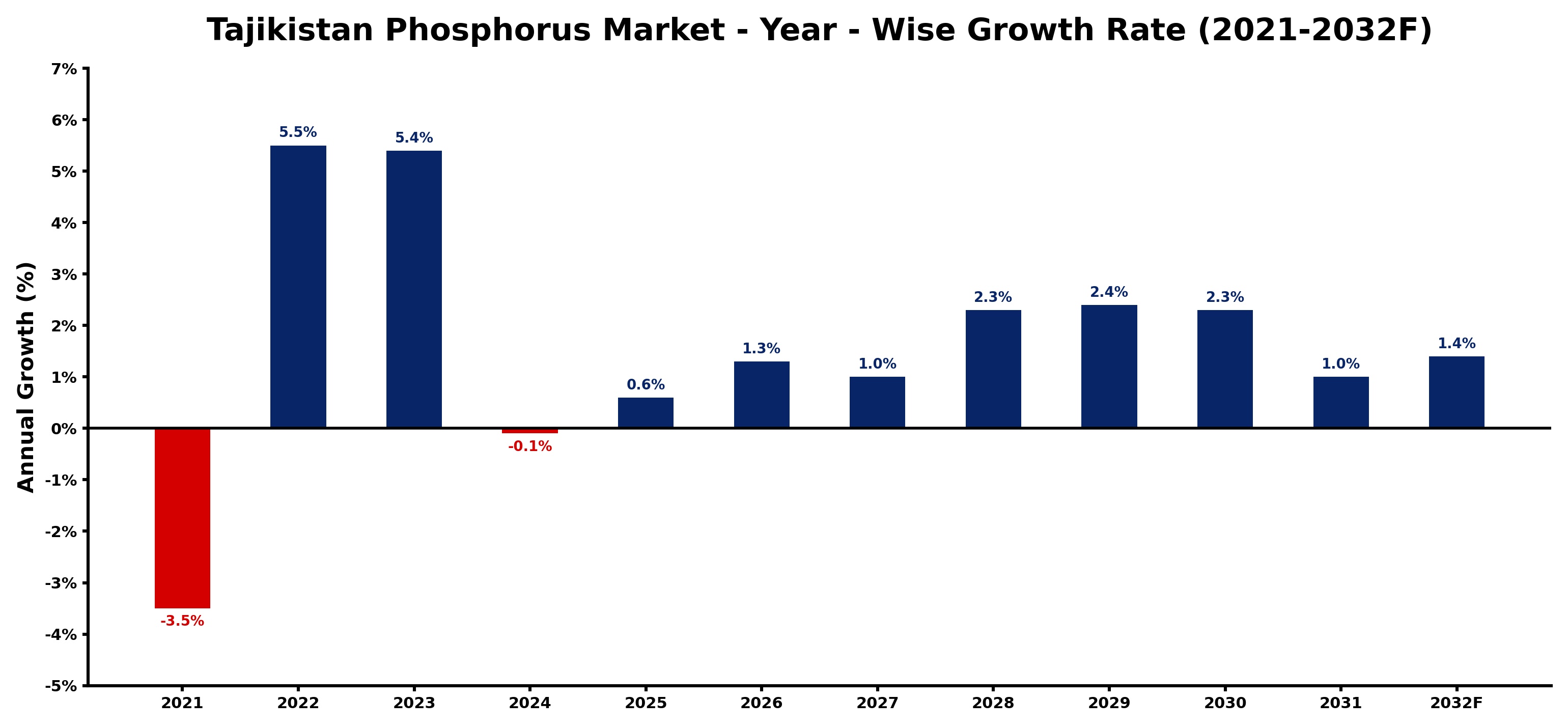 Tajikistan Phosphorus Market Year-wise Growth Rate and Key Drivers