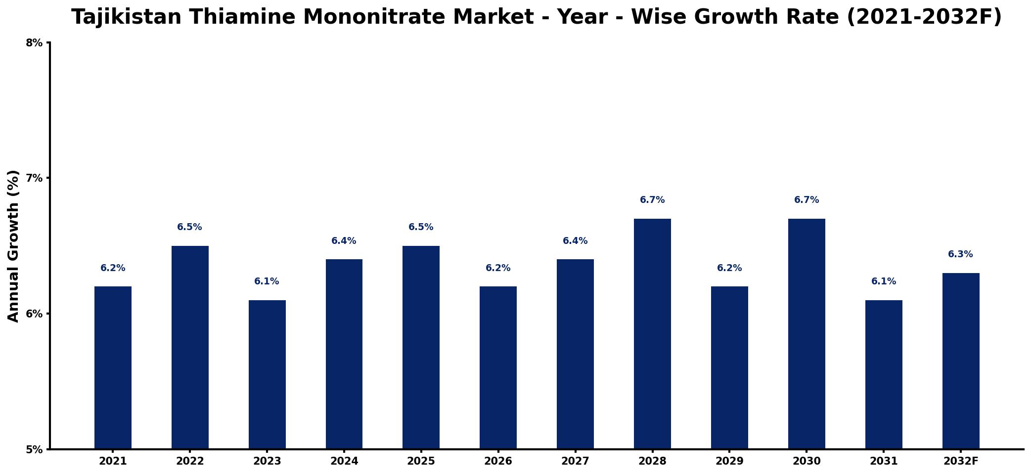 Tajikistan Thiamine Mononitrate Market Year-wise Growth Rate and Key Drivers