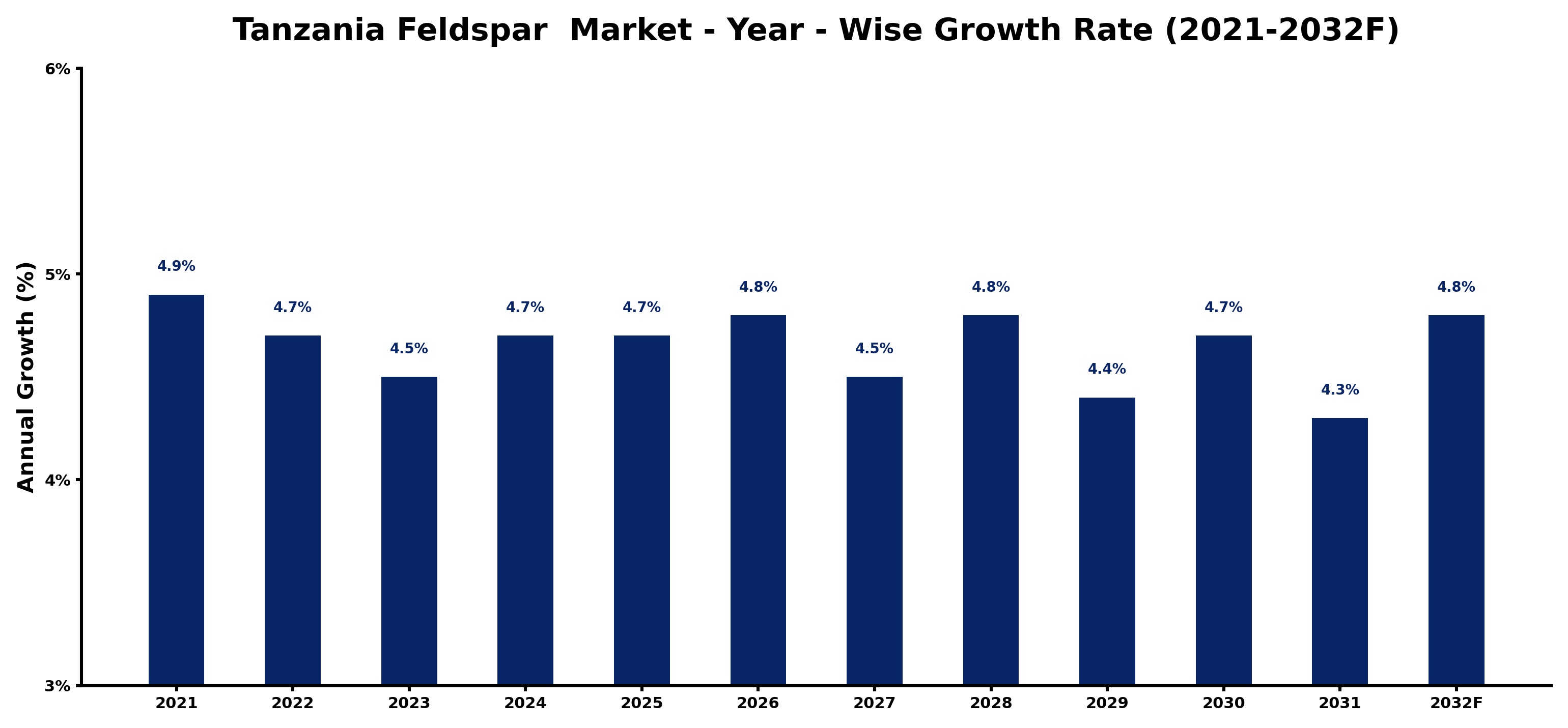 Tanzania Feldspar  Market Year-wise Growth Rate and Key Drivers
