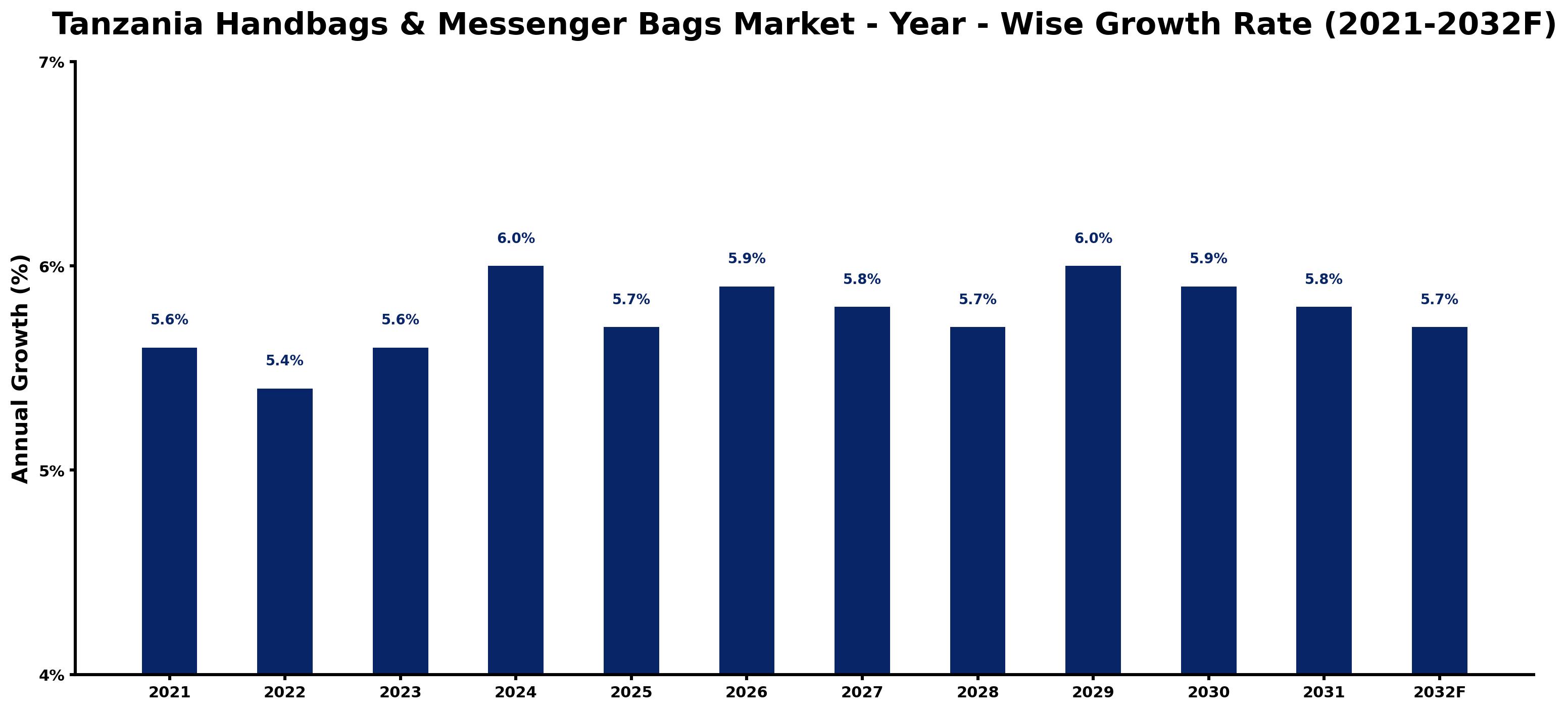 Tanzania Handbags & Messenger Bags Market Year-wise Growth Rate and Key Drivers