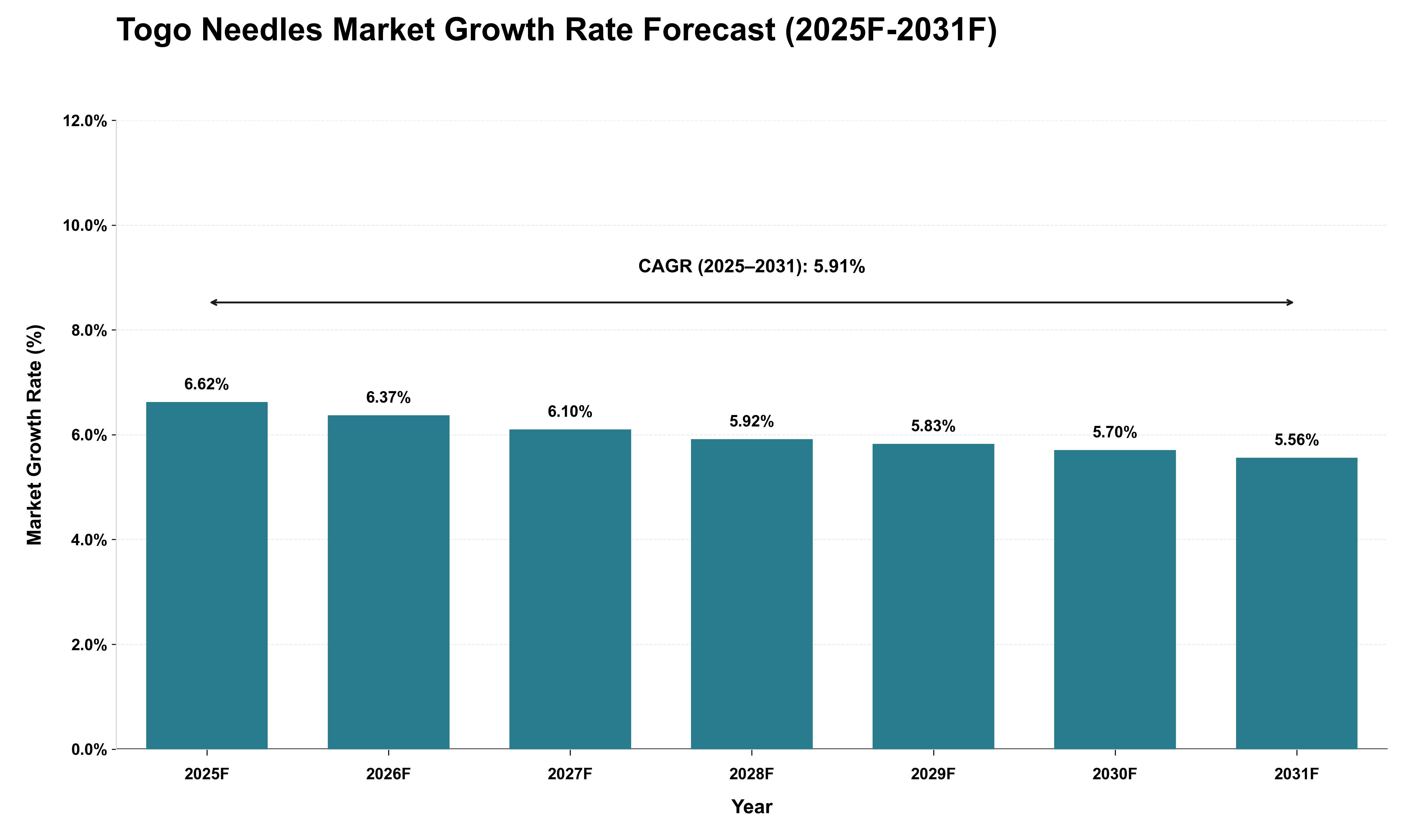 Togo Needles Market Growth Rate Analysis (2025 - 2031)