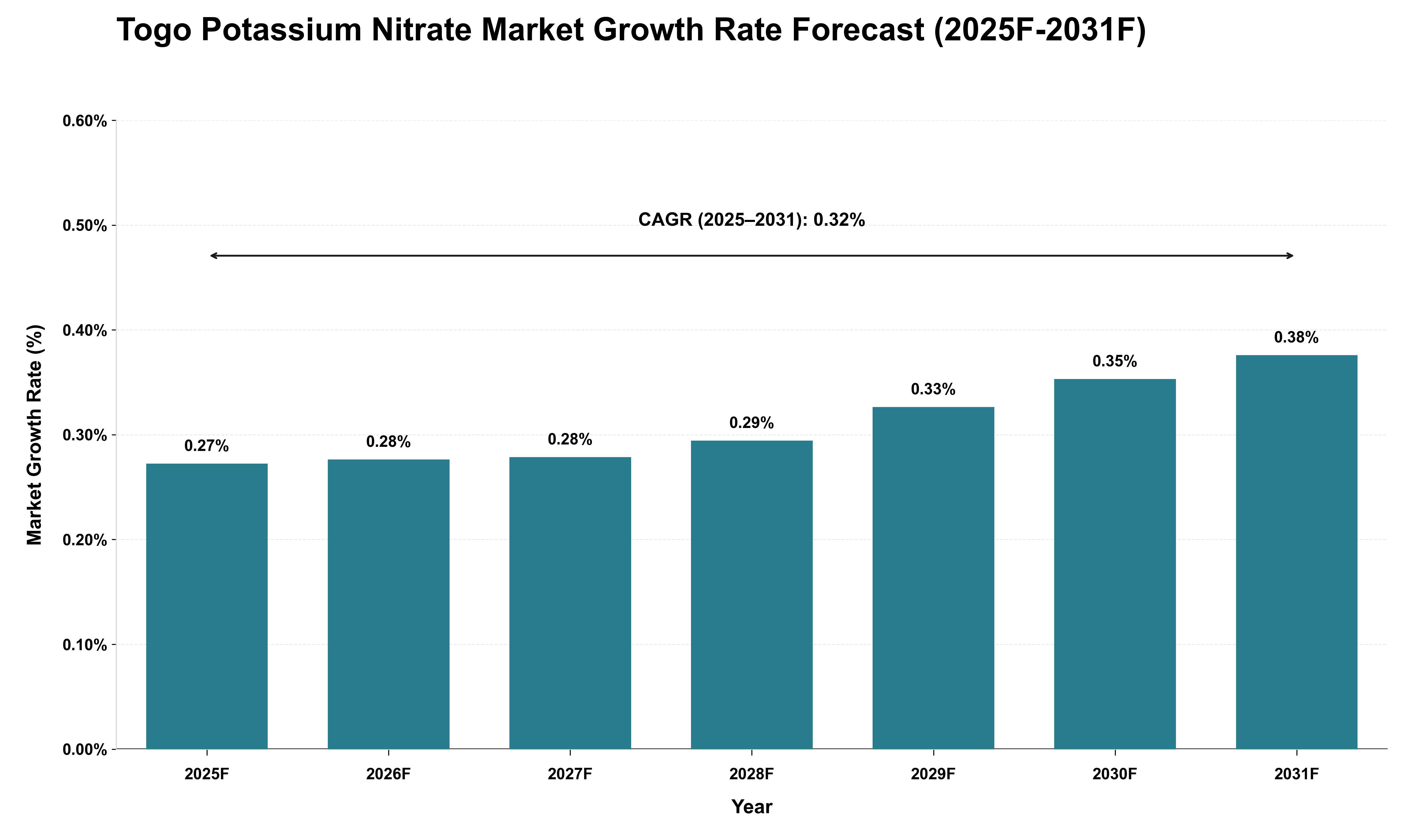 Togo Potassium Nitrate Market Growth Rate Analysis (2025 - 2031)