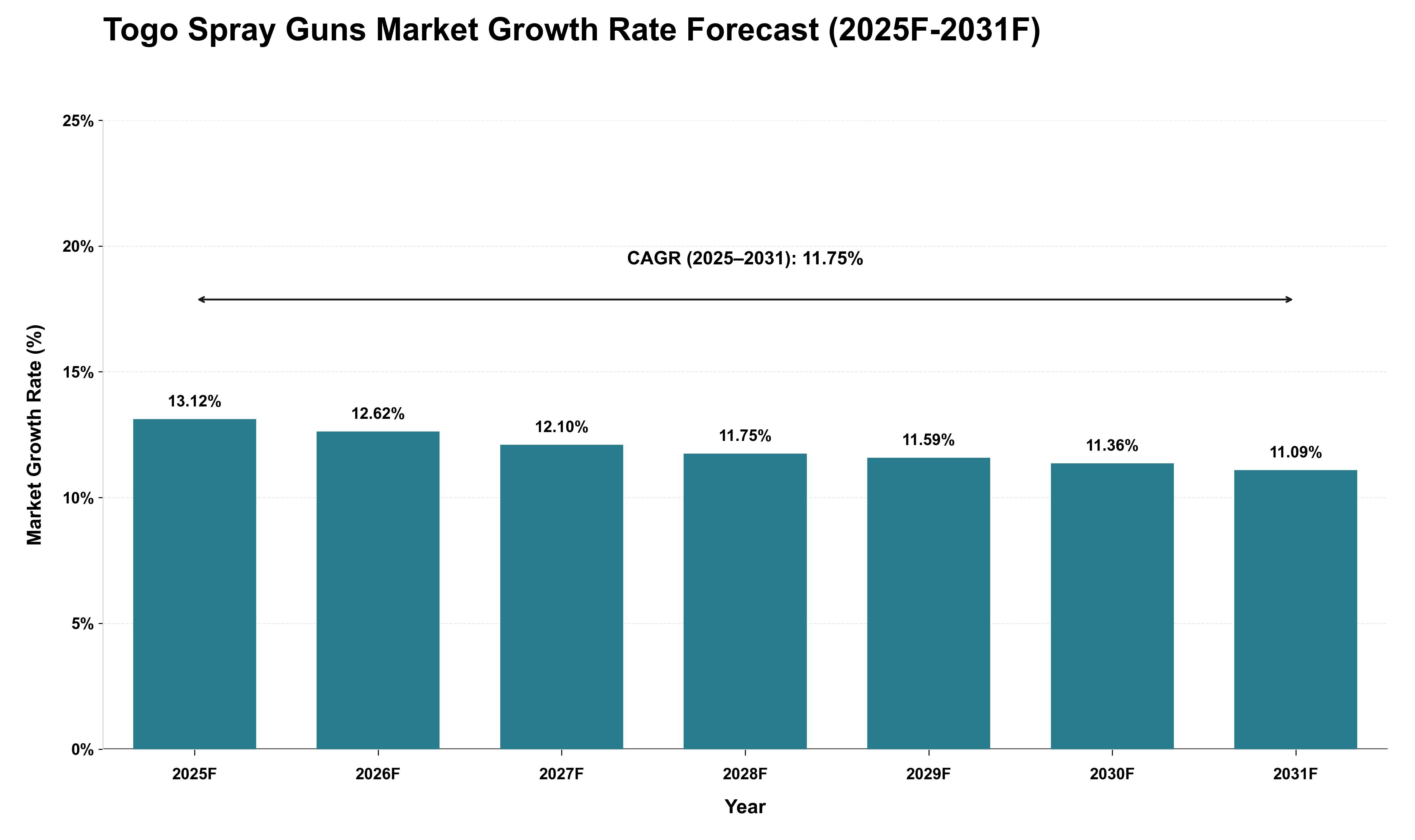 Togo Spray Guns Market Growth Rate Analysis (2025 - 2031)