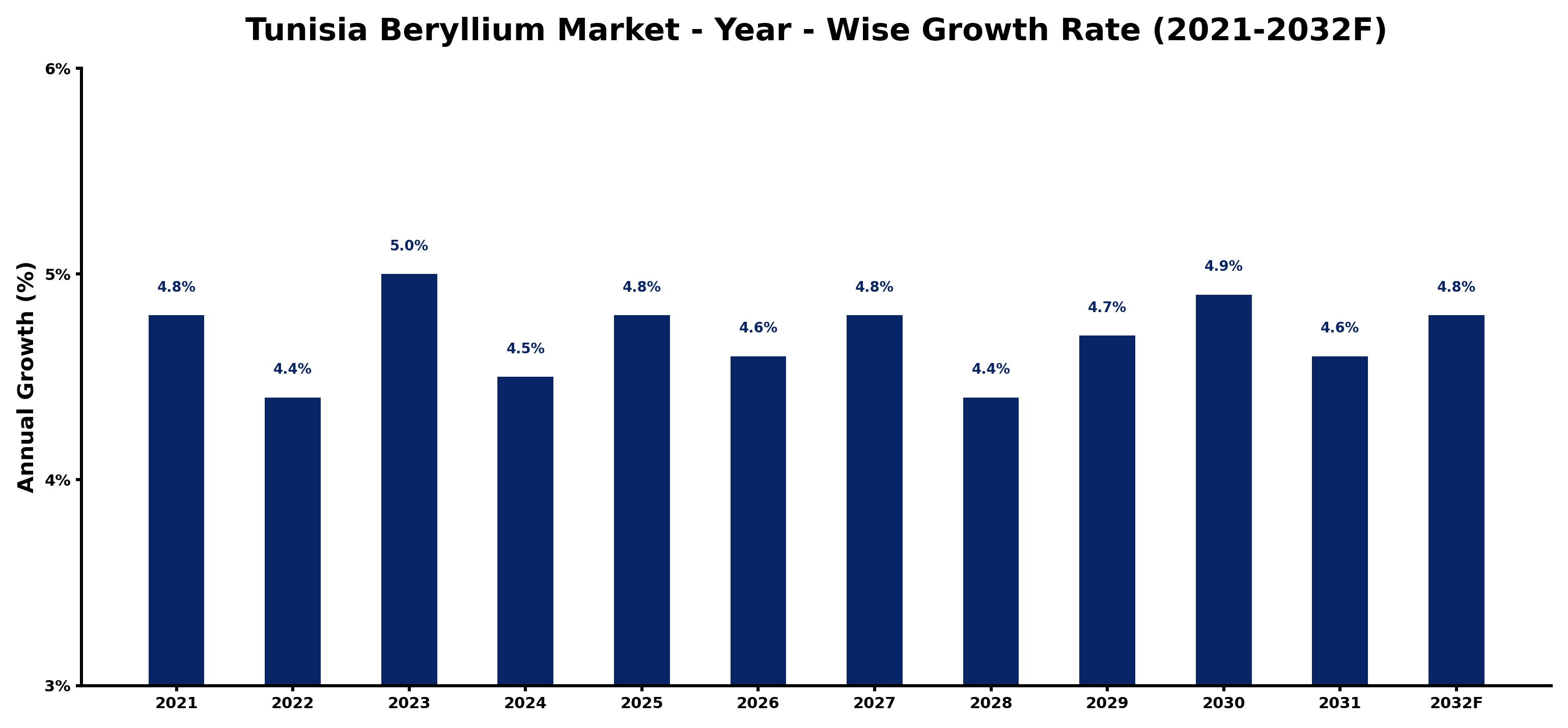 Tunisia Beryllium Market Year-wise Growth Rate and Key Drivers