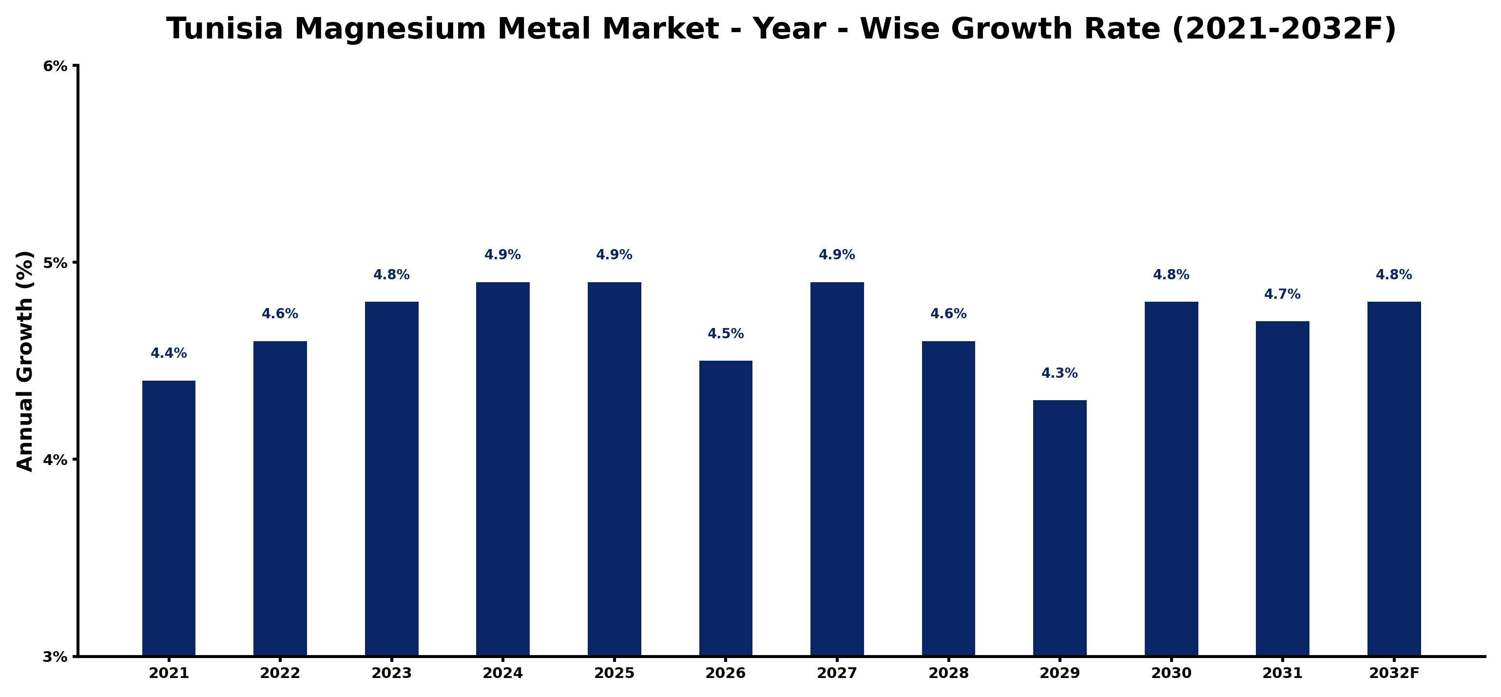 Tunisia Magnesium Metal Market Year-wise Growth Rate and Key Drivers