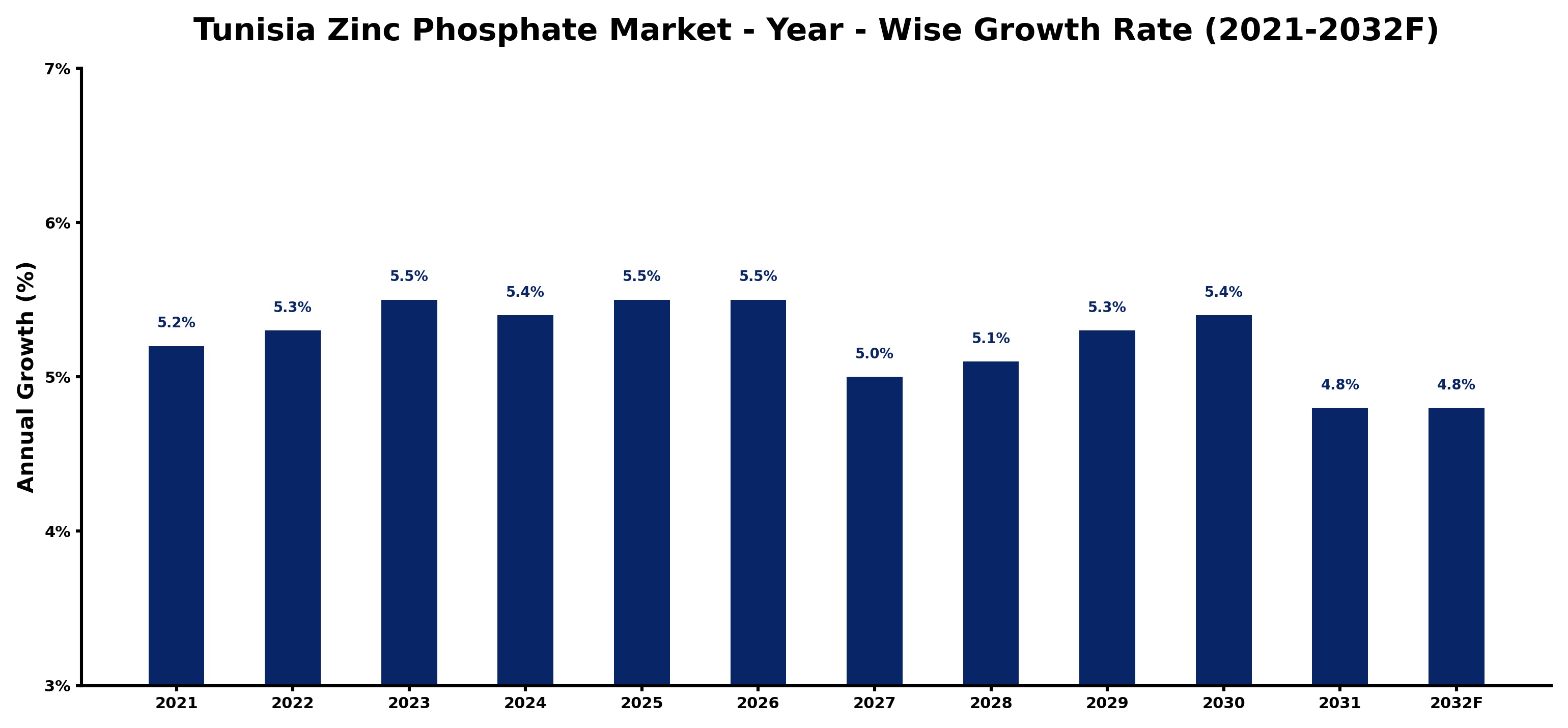 Tunisia Zinc Phosphate Market Year-wise Growth Rate and Key Drivers