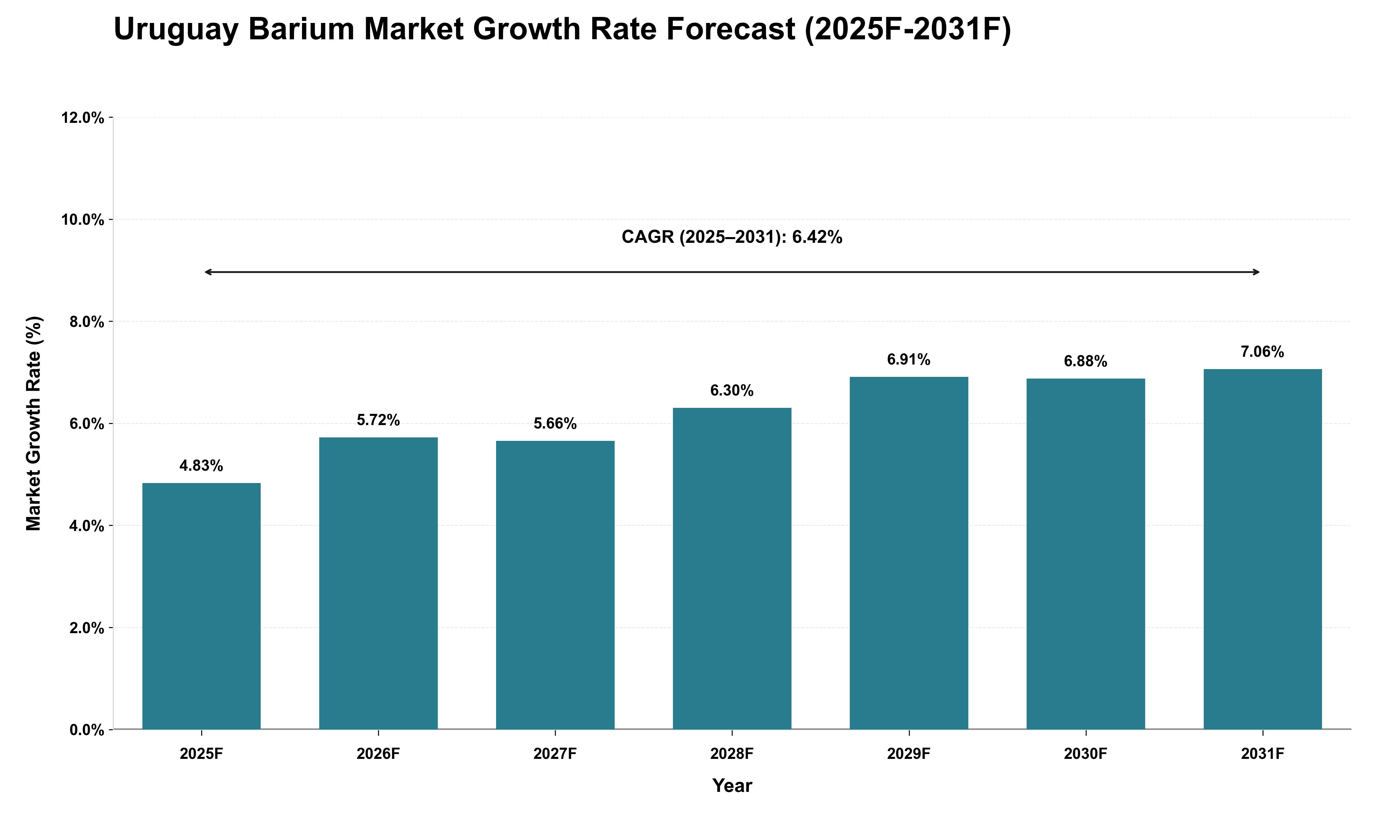 Uruguay Barium Market Growth Rate Analysis (2025 - 2031)
