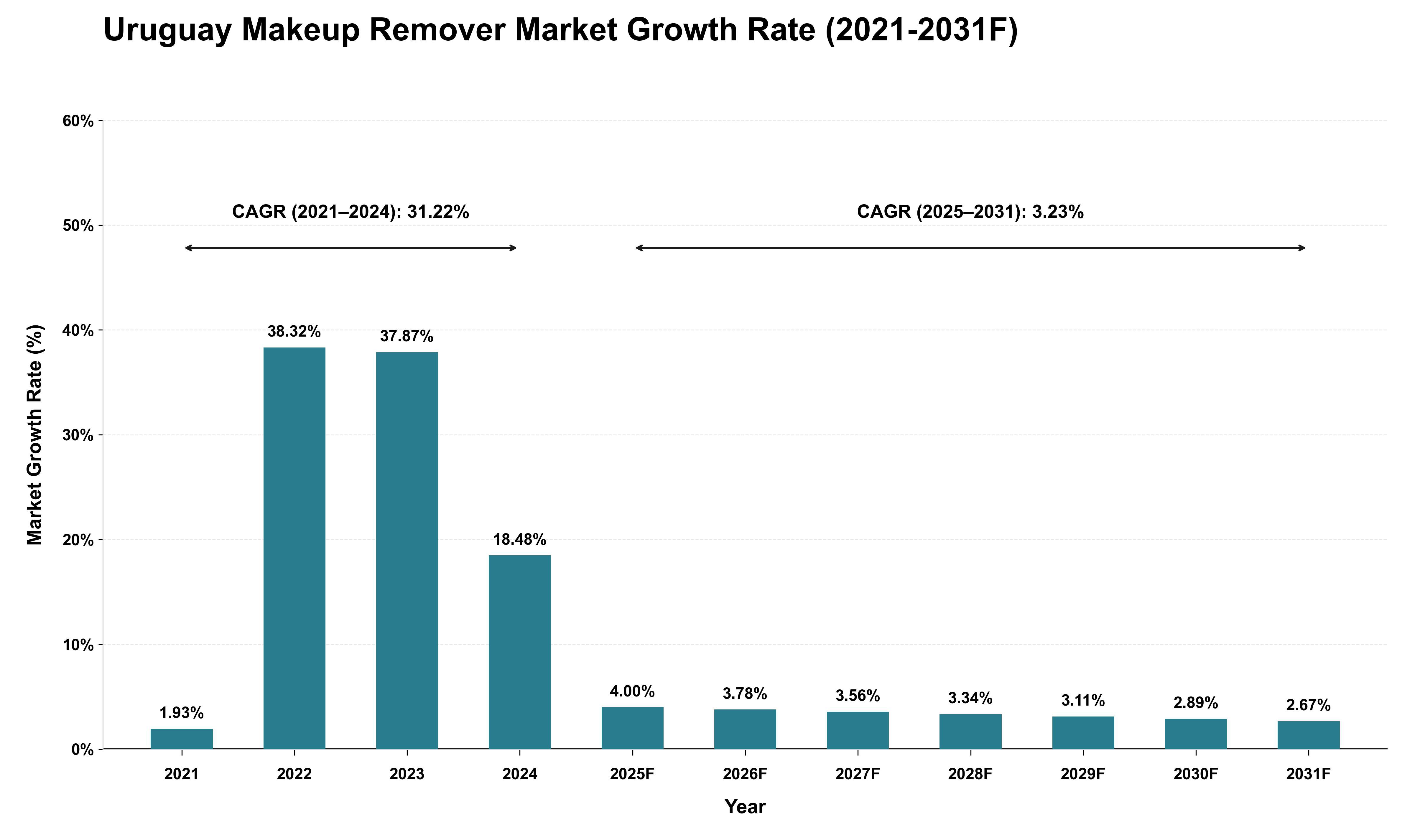 Uruguay Makeup Remover Market Growth Rate Analysis (2021 - 2031)