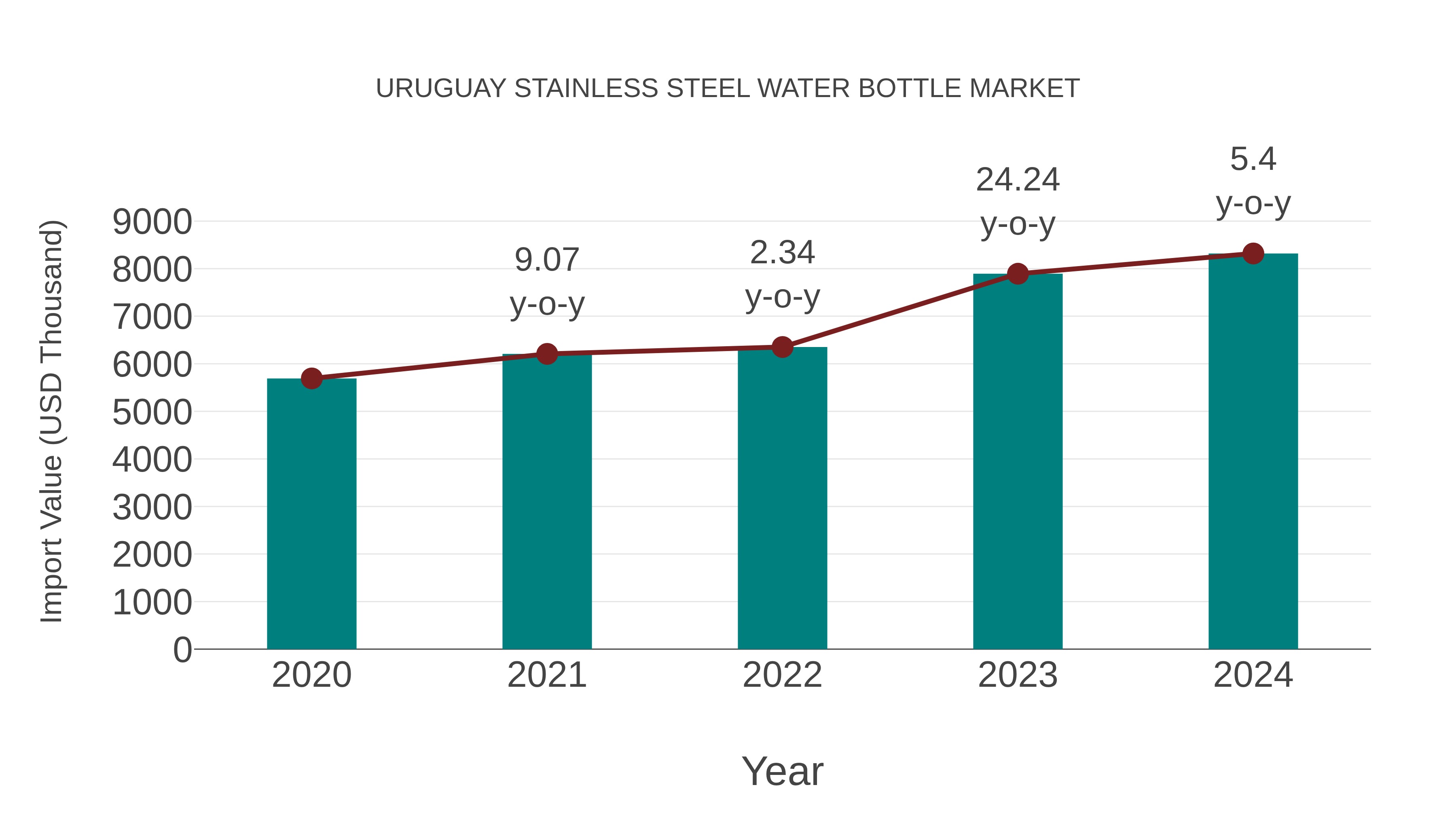 Uruguay Stainless Steel Water Bottle Market: Import Trend Analysis