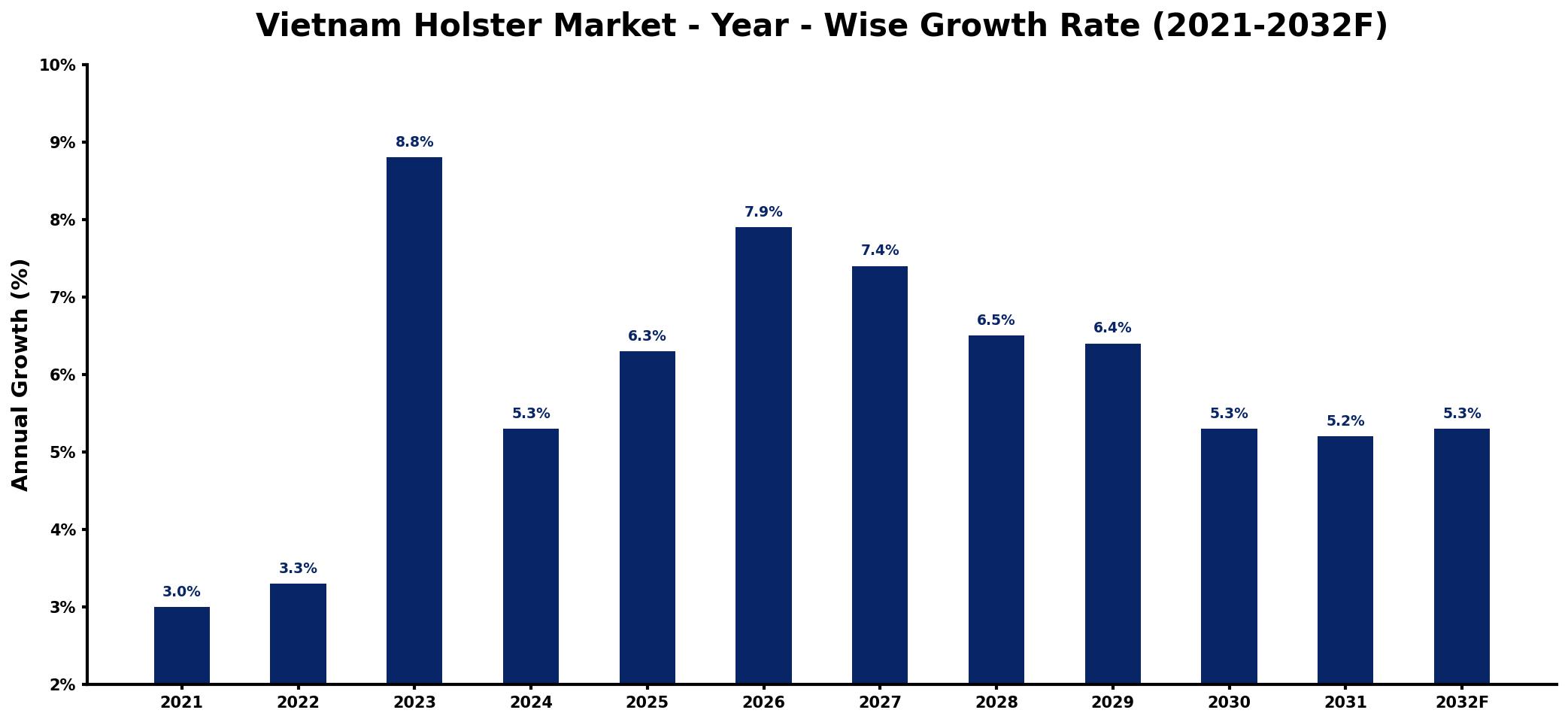 Vietnam Holster Market Year-wise Growth Rate and Key Drivers