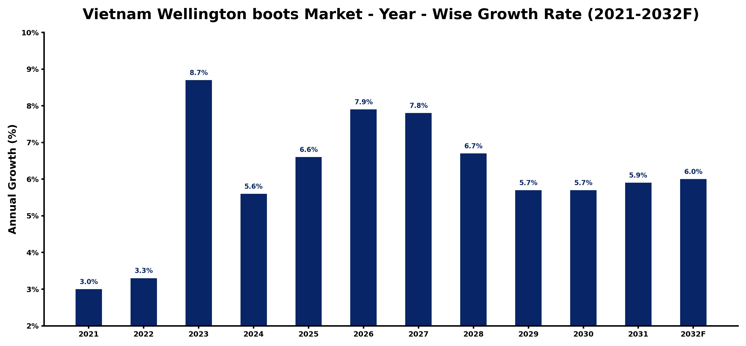 Vietnam Wellington boots Market Year-wise Growth Rate and Key Drivers