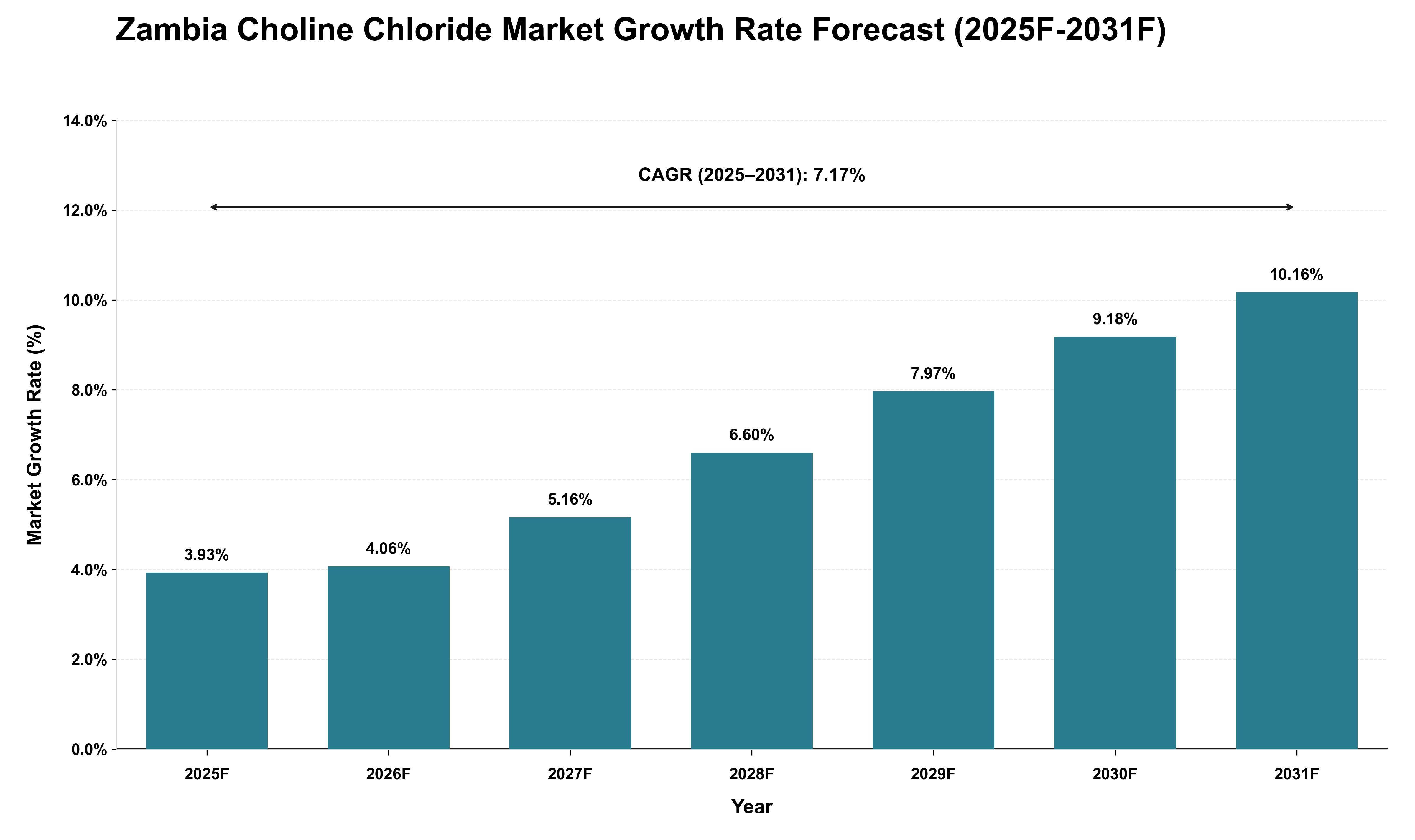 Zambia Choline Chloride Market Growth Rate Analysis (2025 - 2031)