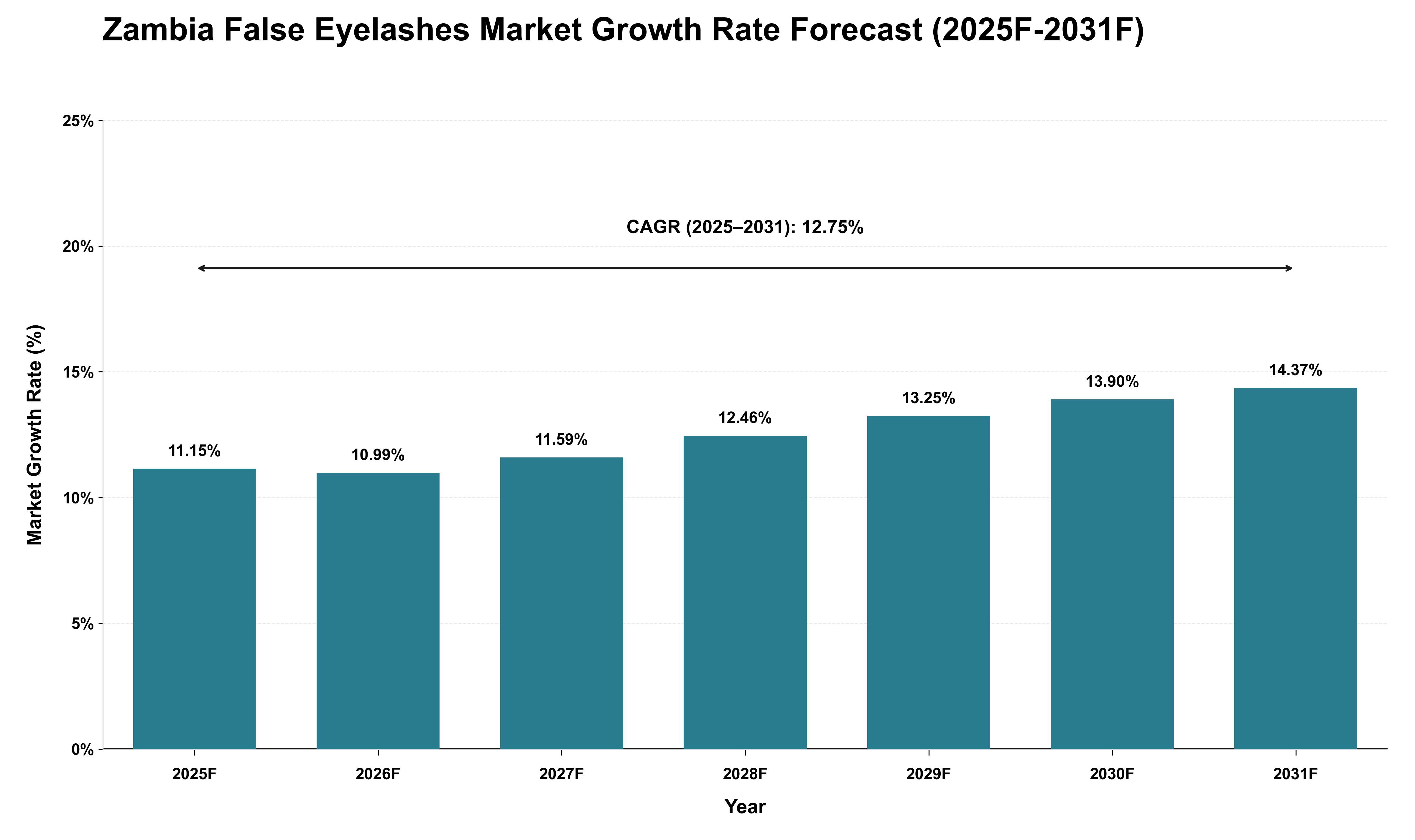 Zambia False Eyelashes Market Growth Rate Analysis (2025 - 2031)
