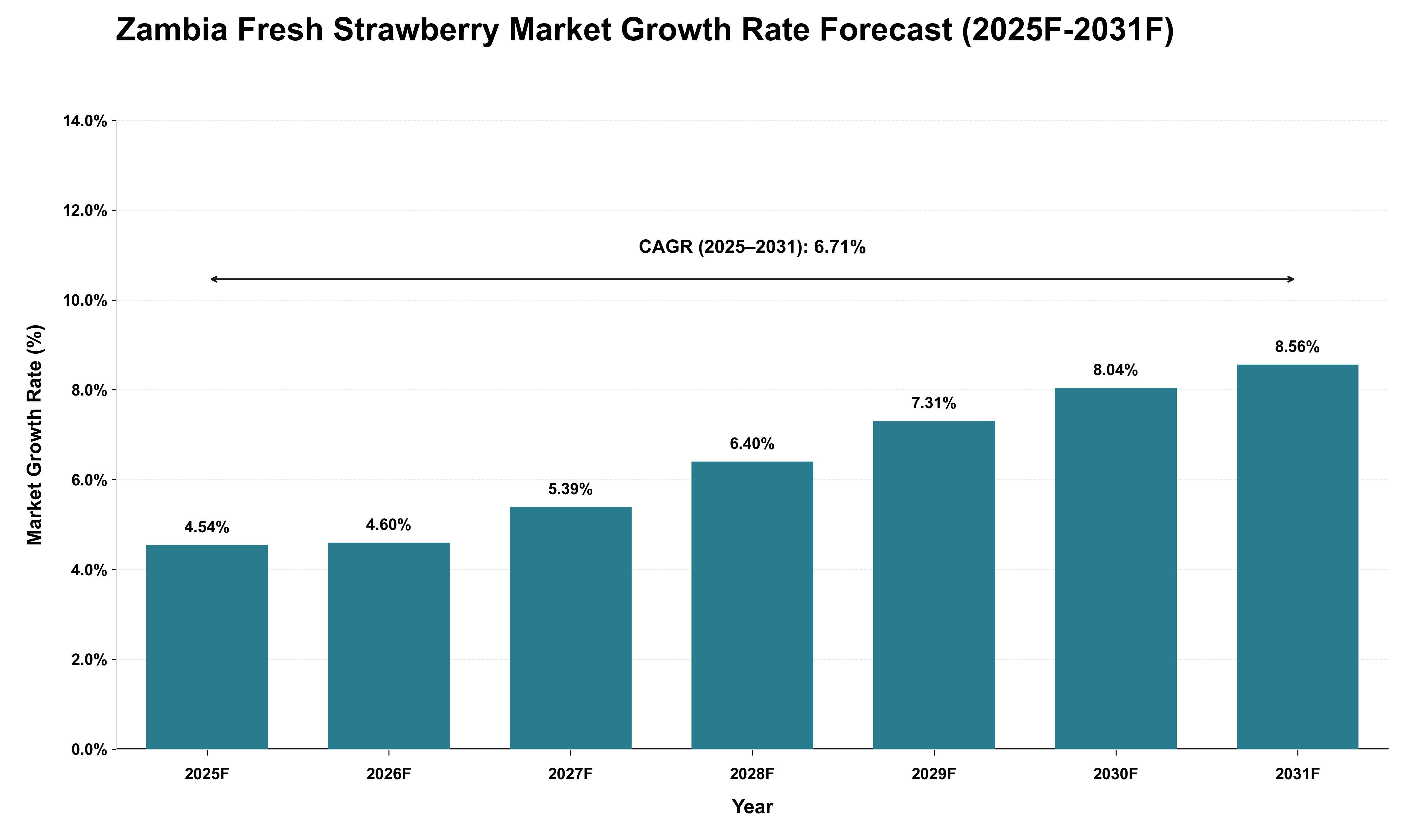 Zambia Fresh Strawberry Market Growth Rate Analysis (2025 - 2031)